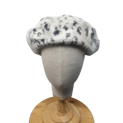 Duras harajuku style punk gothic leopard fur beret hat