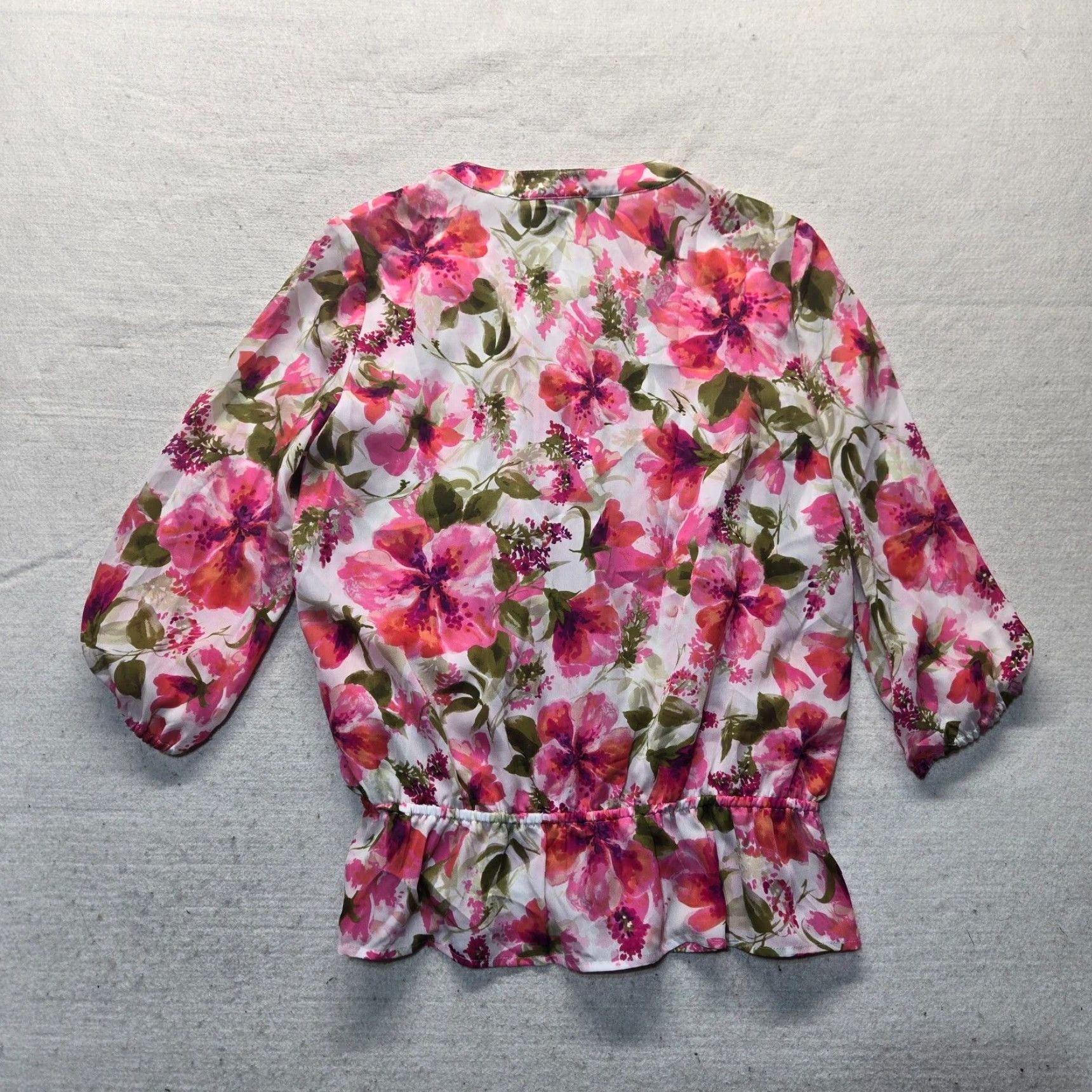 Jones New York JONES NEW YORK Floral Bell Sleeve Blouse Top Women's Large Multicolor Size L / US 10 / IT 46 - 7 Thumbnail