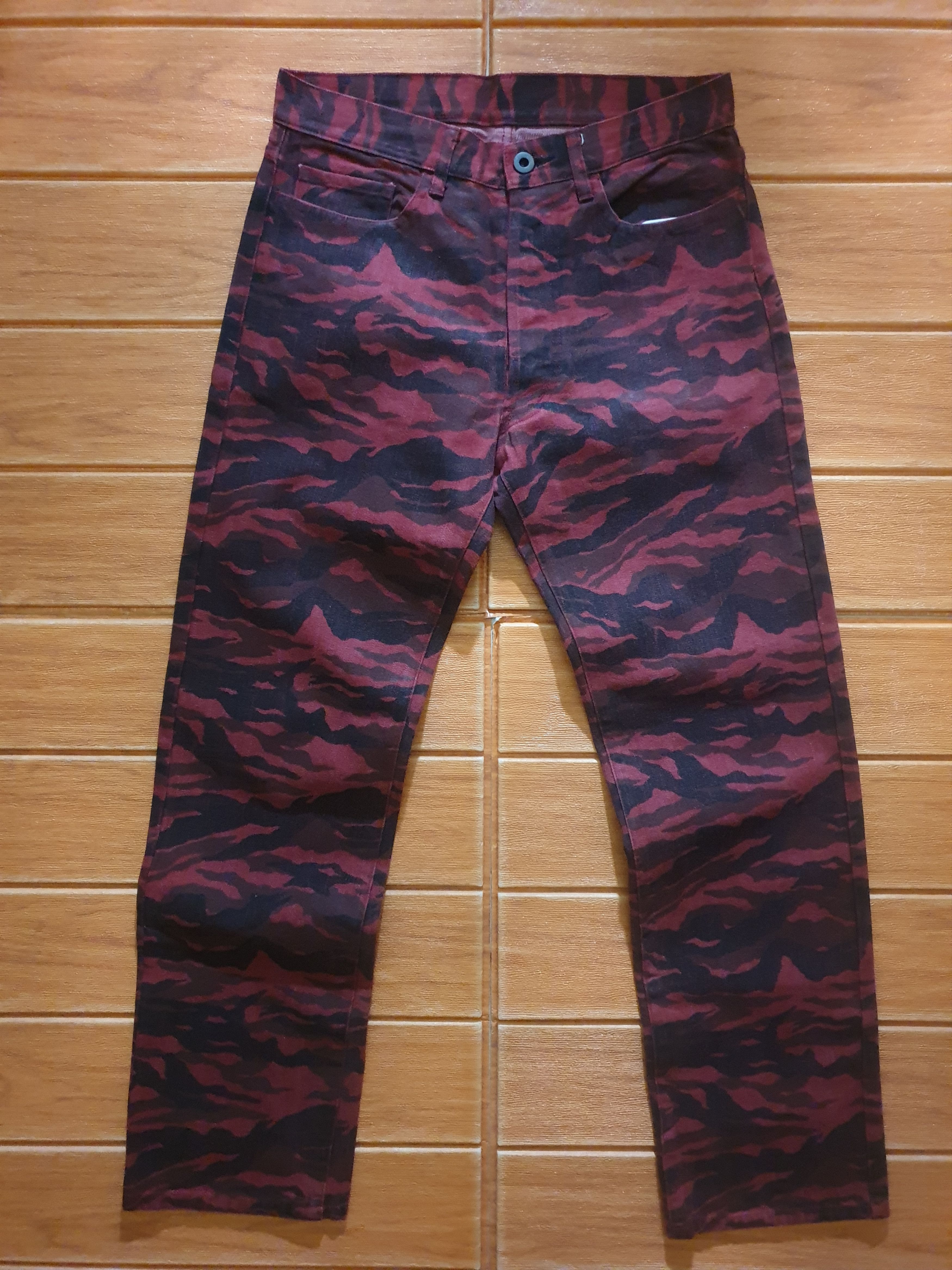 Japanese Brand 💥Rupert Red camo red denim pant Size US 29 - 1 Thumbnail