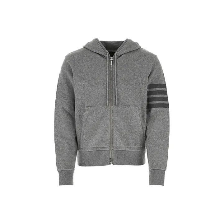 Thom Browne Thom Browne Classic Gray Hoodie with Stripes -2507 Size US M / EU 48-50 / 2 - 7 Thumbnail