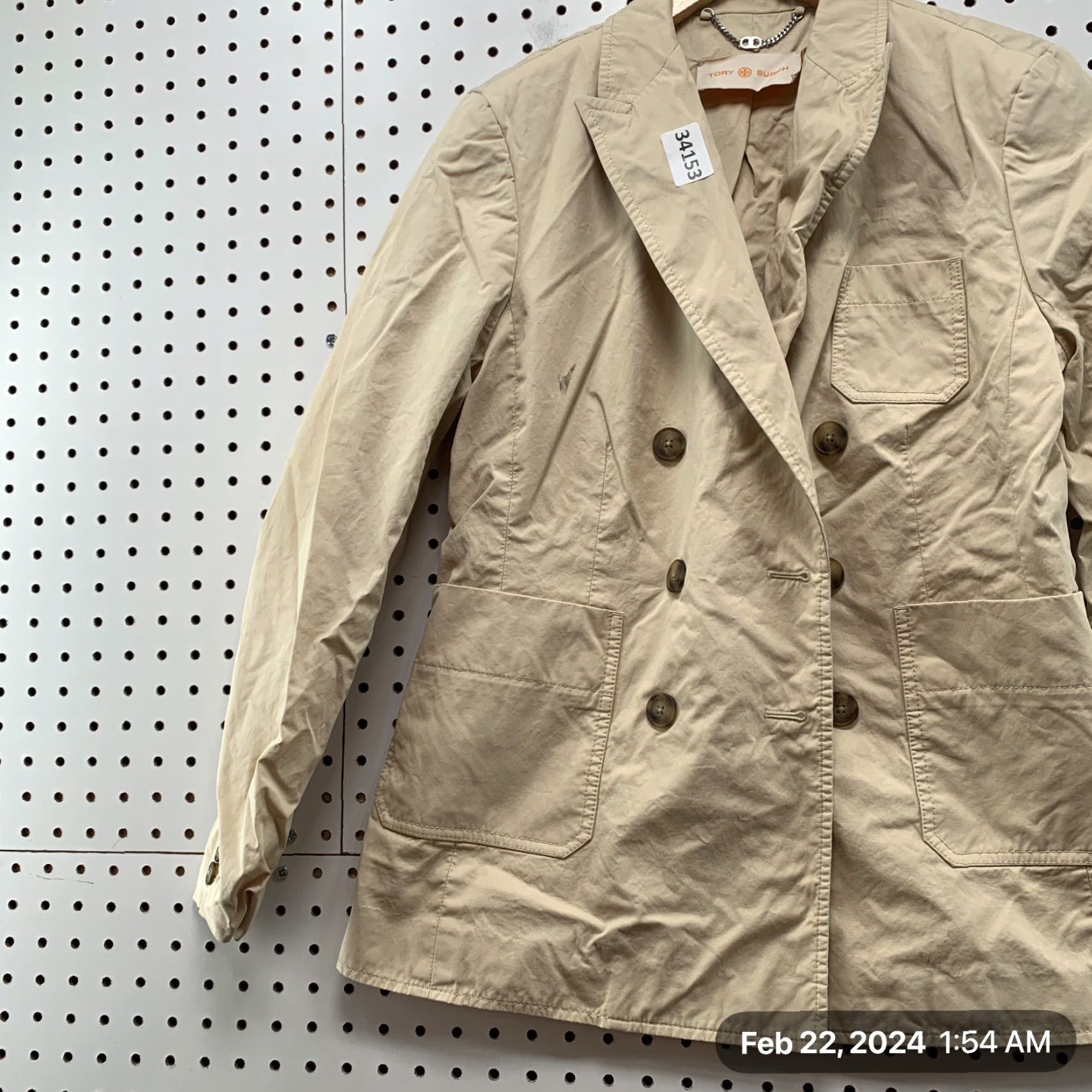 Tory Burch VINTAGE Tory Burch Khaki Blazer Jacket Womens SIZE 8 Beige Brown Business Casual 18X27 Size M / US 6-8 / IT 42-44 - 5 Thumbnail