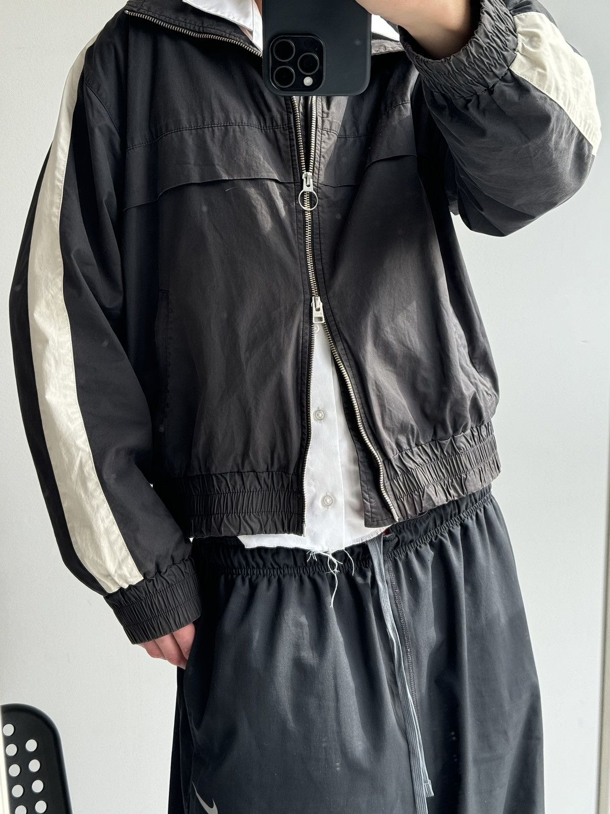 AMI AMI Paris Nylon Zip Up Bomber Light Jacket Size US L / EU 52-54 / 3 - 12 Thumbnail