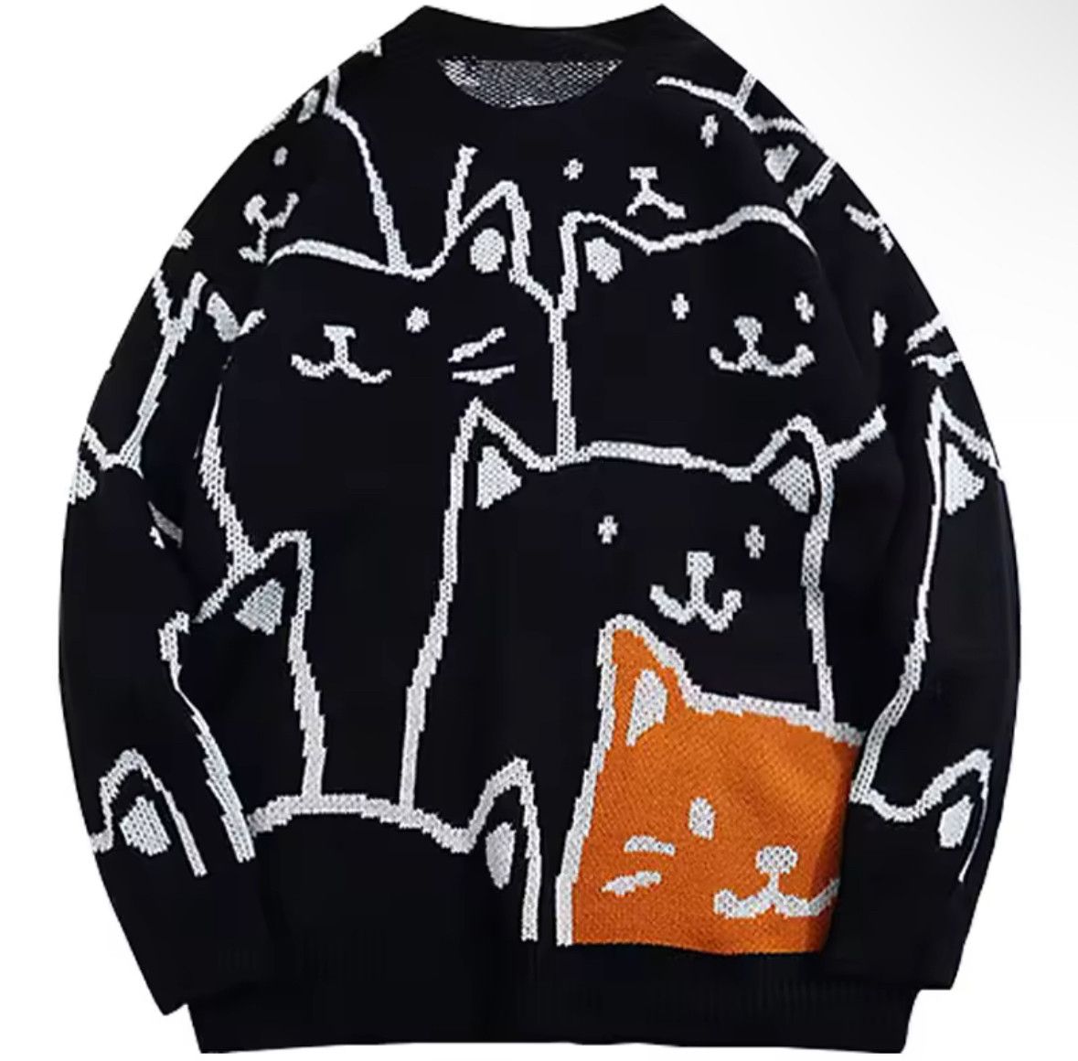 Japanese Brand Y2K Vintage Cat Sweater Jacquard Knitted Sweatshirt Size US L / EU 52-54 / 3 - 1 Thumbnail