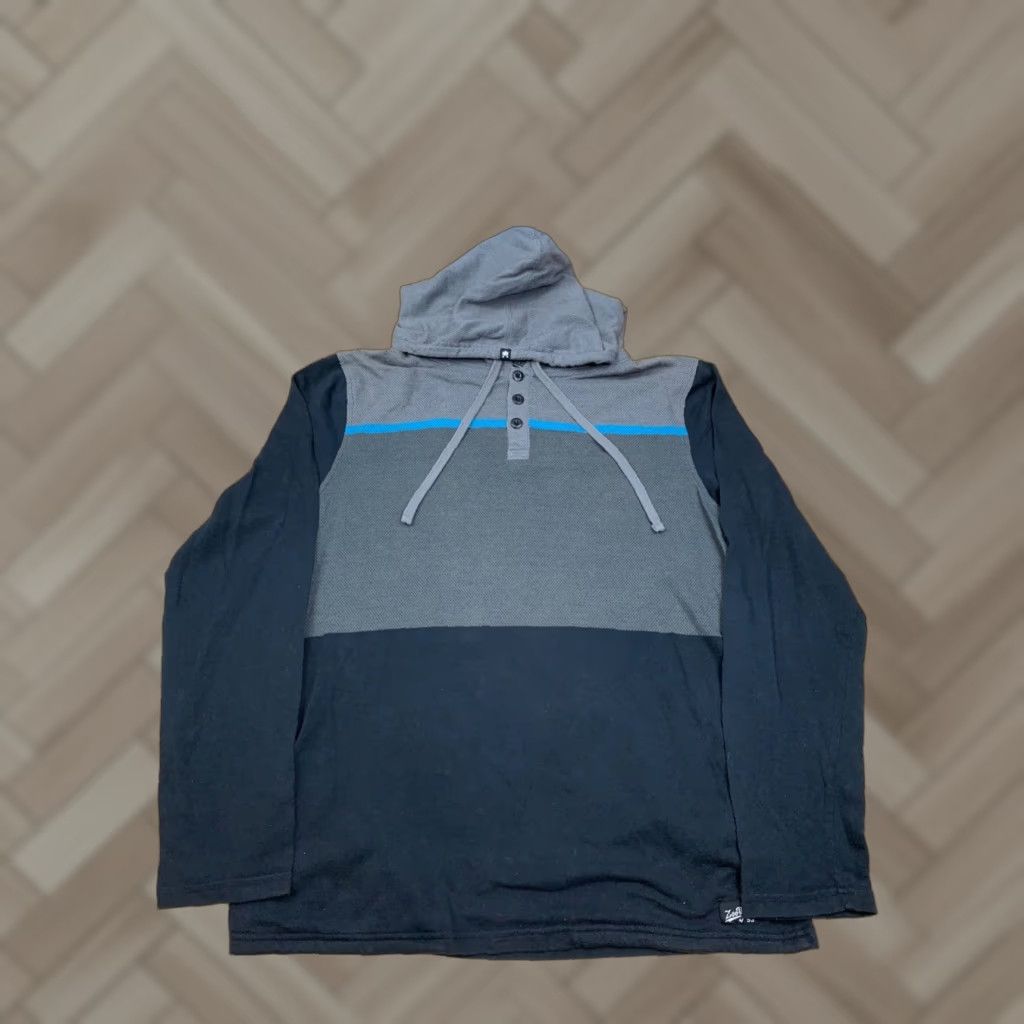 Zoo York Zoo York Mens Hoodie Long Sleeve Henley Striped M Black Size US M / EU 48-50 / 2 - 1 Thumbnail