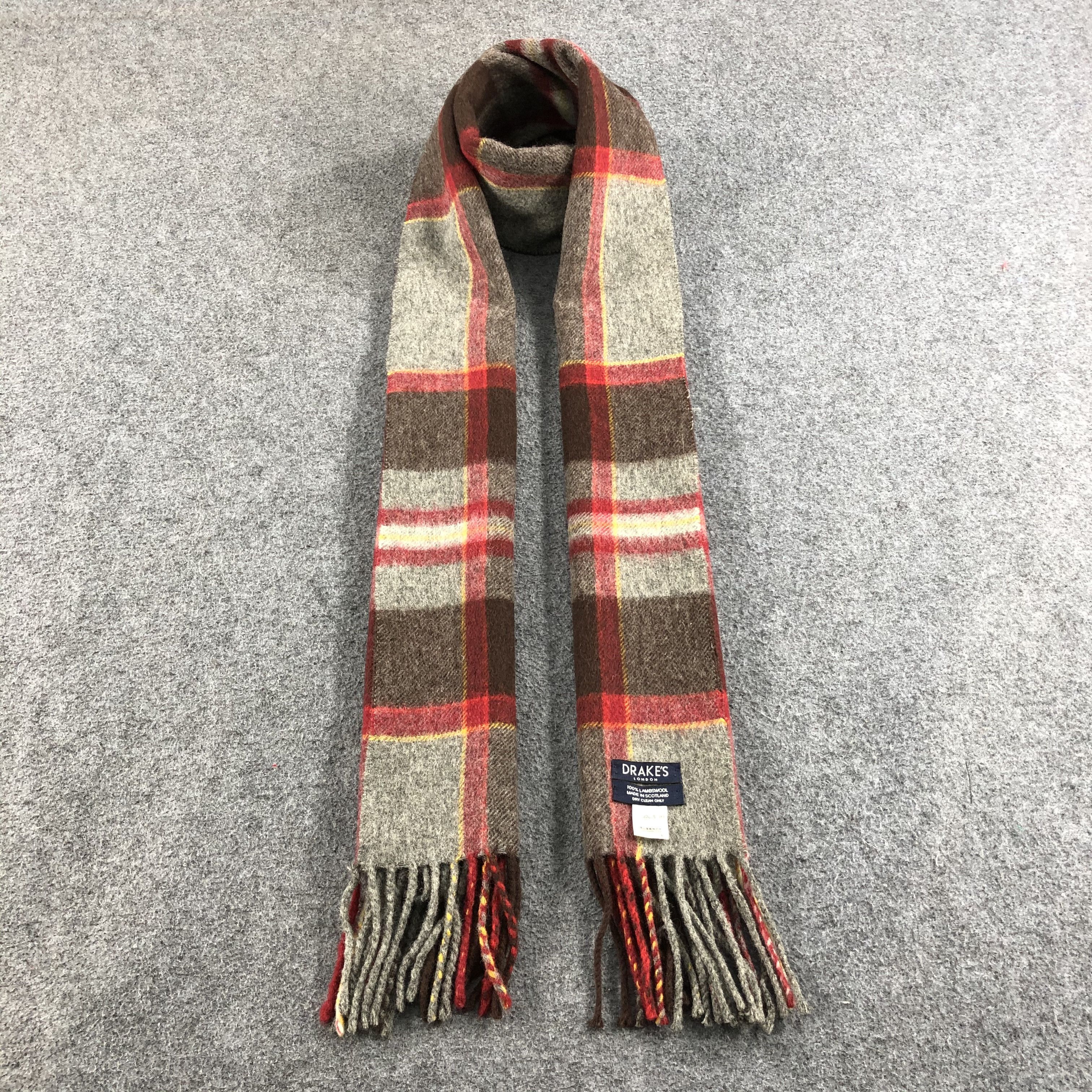 Drake's Drake's Tartan Wool Scarf Muffler V762 Size ONE SIZE - 1 Thumbnail