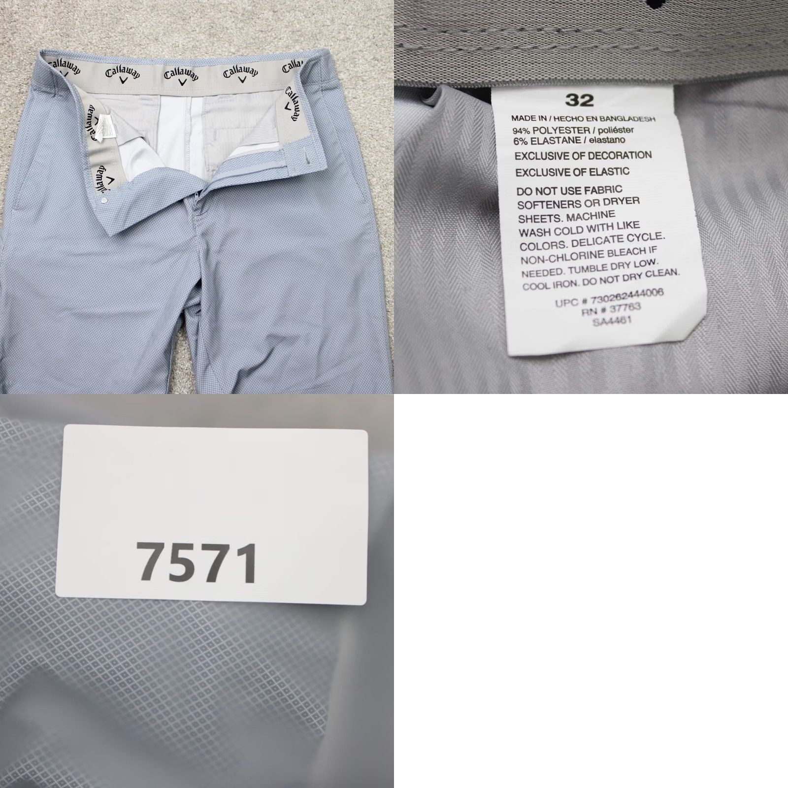 Callaway Callaway Golf Shorts Mens 32 Gray Geometric 9" Performance Stretch Athletic Short Size US 32 / EU 48 - 8 Thumbnail