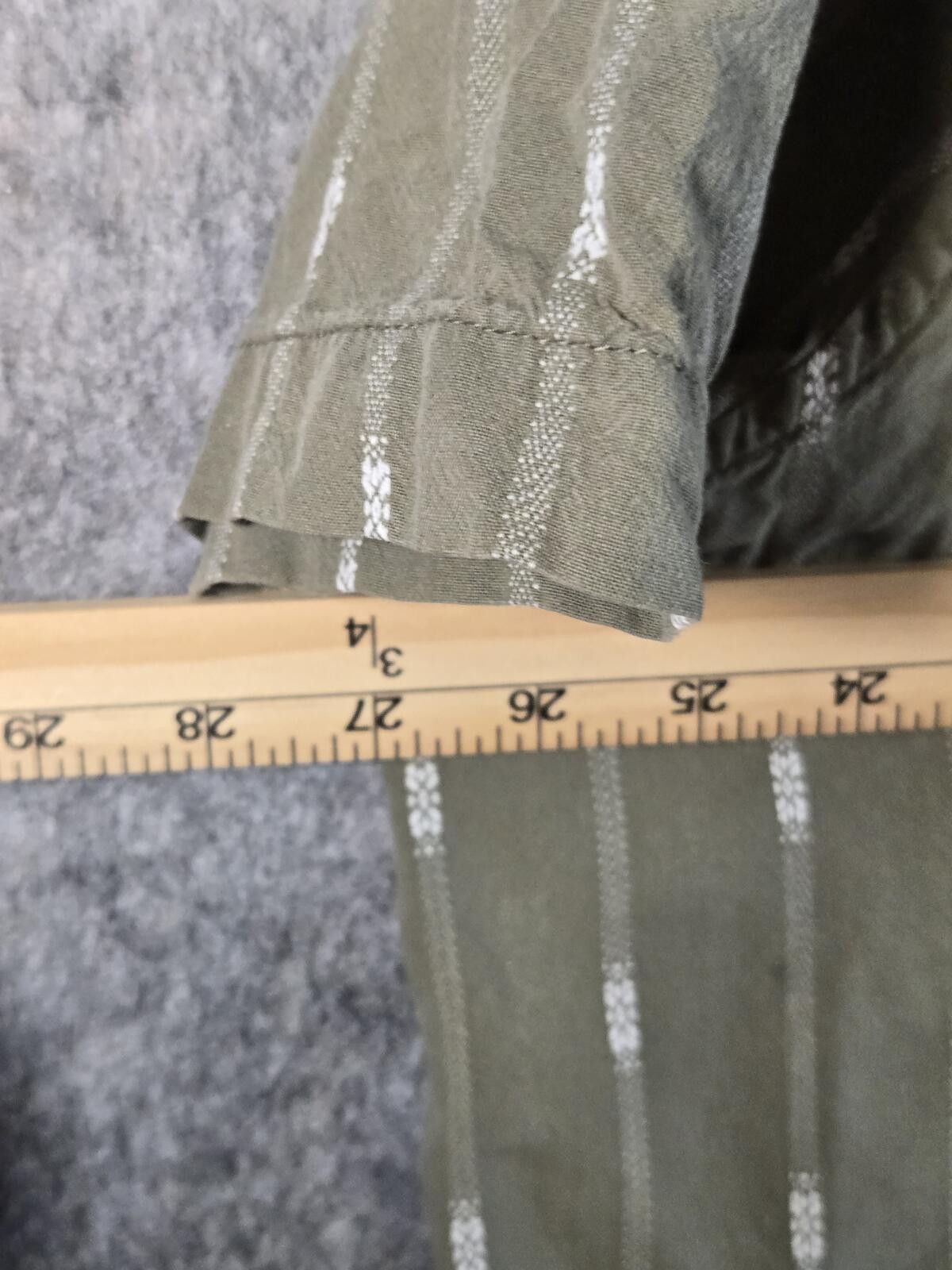 Other Olive 100% Cotton 2XL Stripe Button Down Shirt Boho Size US XXL / EU 58 / 5 - 7 Thumbnail