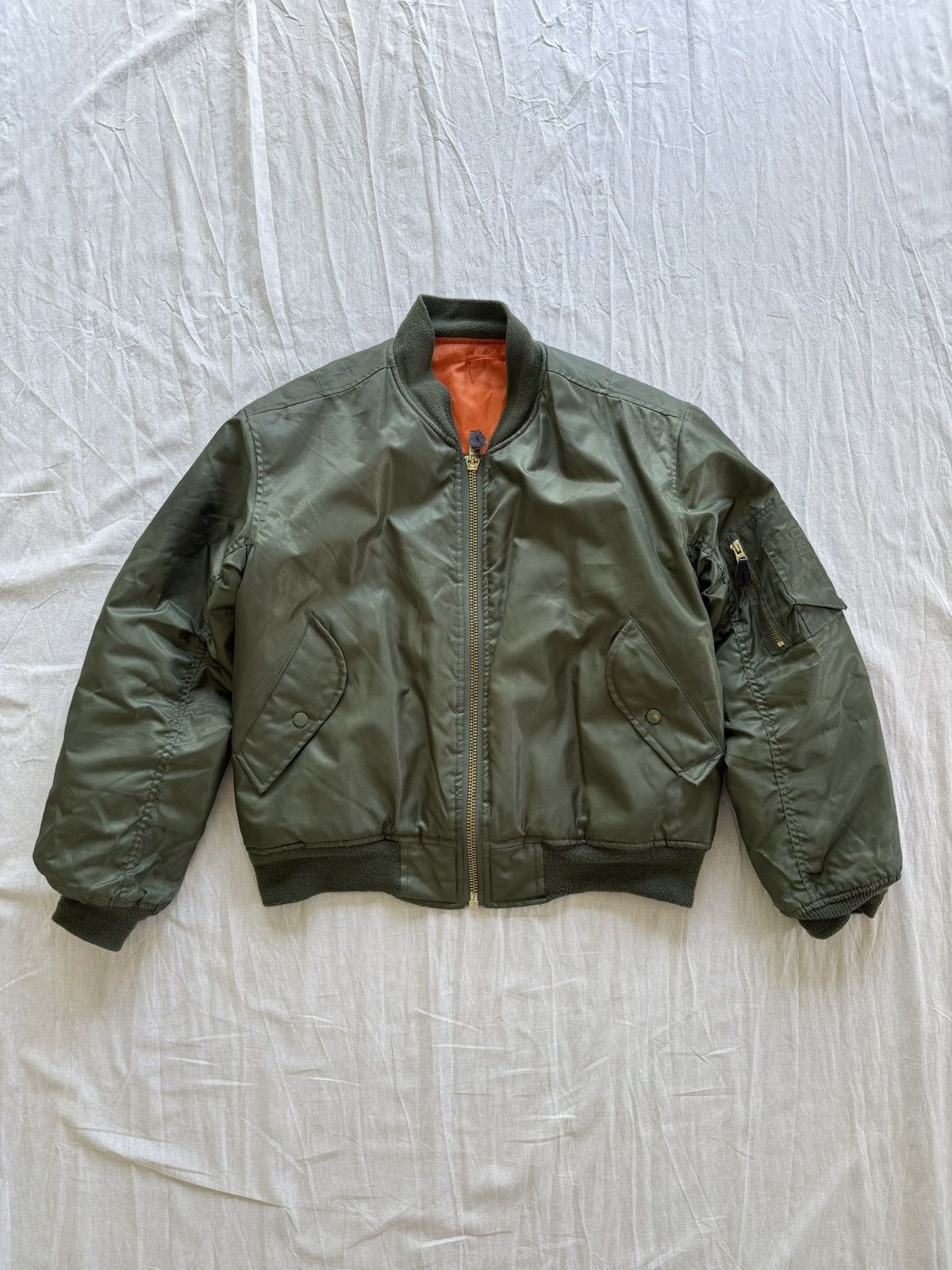 Delta Men’s Vintage flight MA1 Delta bomber jacket in khaki green Size US XS / EU 42 / 0 - 1 Thumbnail