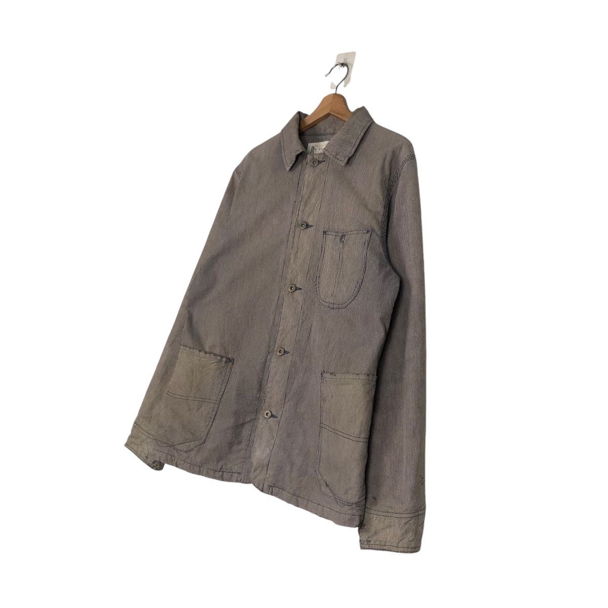 Japanese Brand 📌Vintage Hickory Chore Jacket Big Bill Stripe Issey Miyake Size US L / EU 52-54 / 3 - 3 Thumbnail