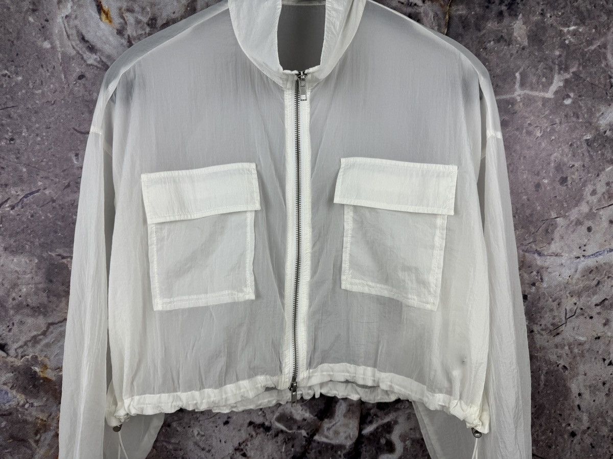 Other Ingni Sheer Cropped Zip Jacket White Lightweight Pocket Deta Size M / US 6-8 / IT 42-44 - 3 Thumbnail