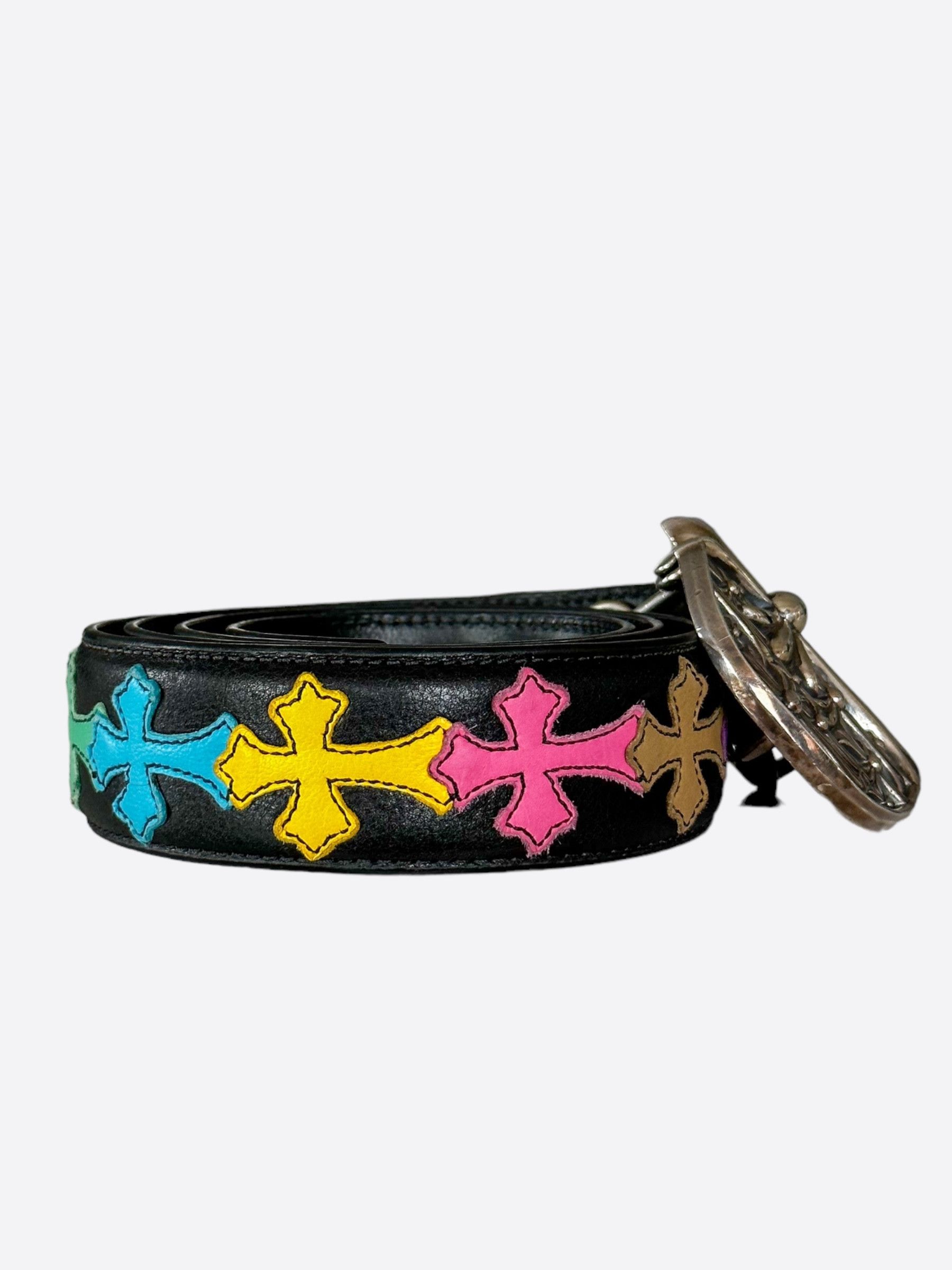 Chrome Hearts Chrome Hearts Black Multicolor Cross Patch Cemetery Belt ...