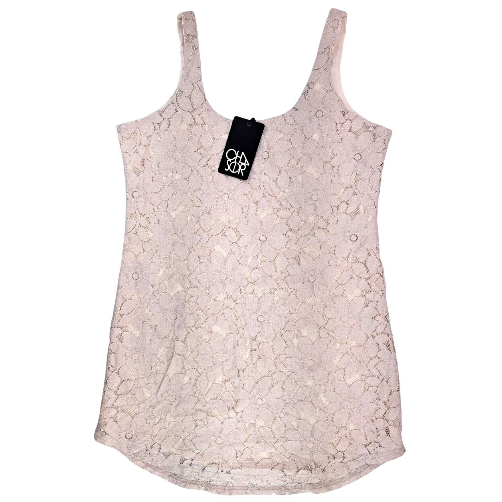 Chaser Brand Chaser Beige Floral Lace Tank Top Women Small Sleeveless Size S / US 4 / IT 40 - 1 Thumbnail