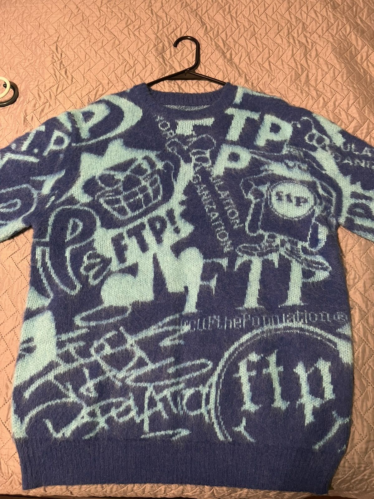 Fuck The Population FTP Archive Mohair Sweater - Blue Size US M / EU 48-50 / 2 - 3 Thumbnail