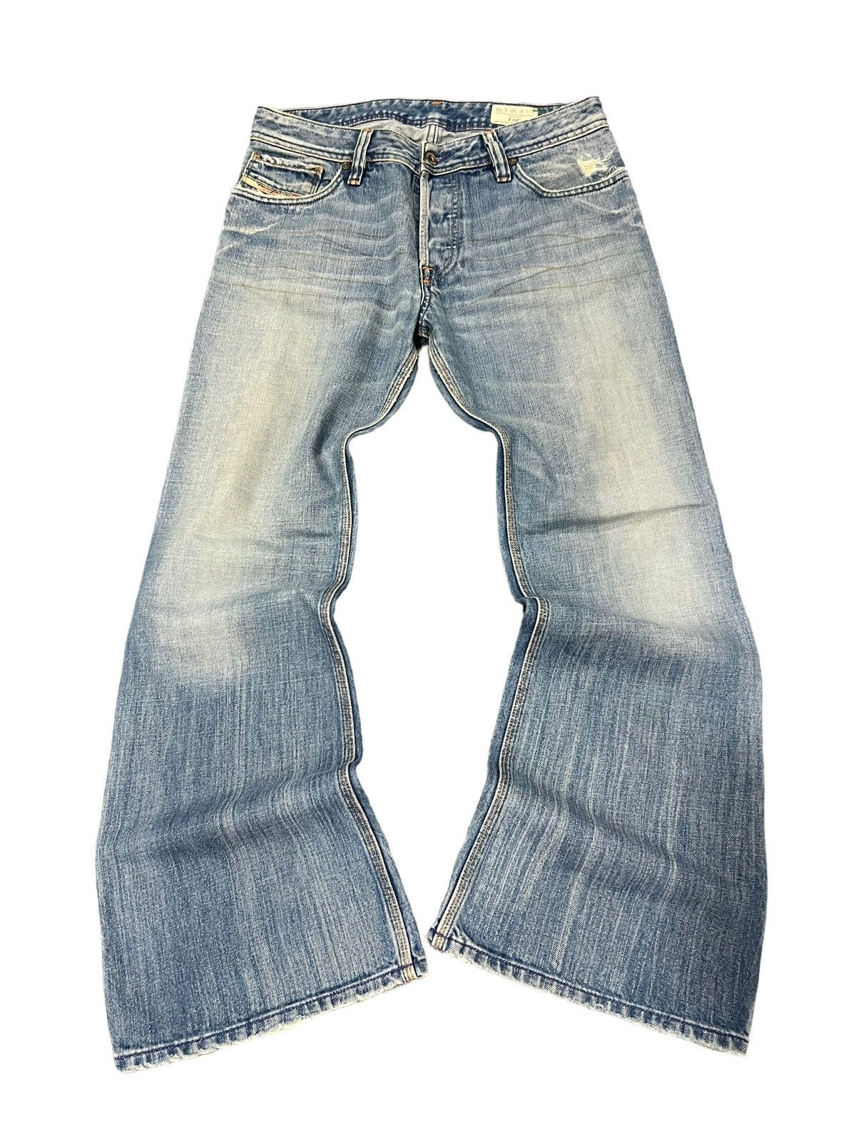 image of Aw08 Diesel Distressed Boot Cut Denim Flared Jeans Mudwash, Men's (Size 30)