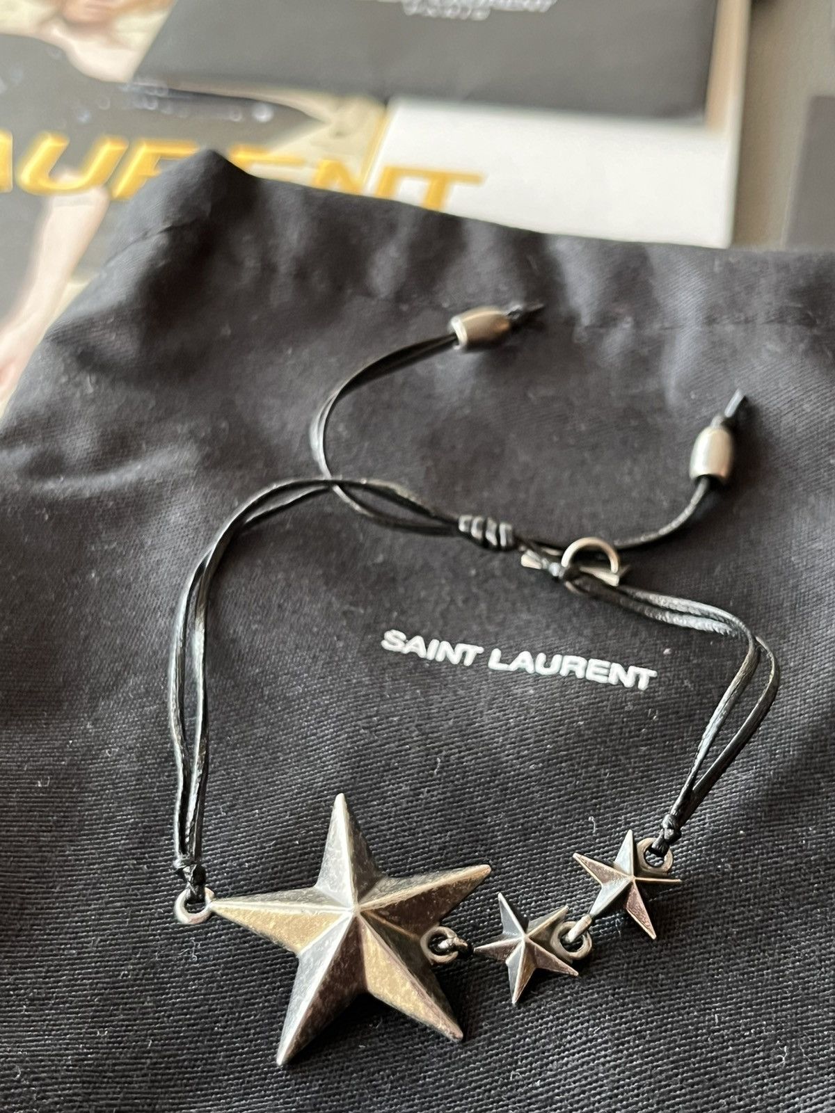 Hedi Slimane × Saint Laurent Paris × Yves Saint Laurent 🌟 🌟 🌟 Super Runway Saint Laurent Metal Star Bracelet ⭐️ Size ONE SIZE - 2 Thumbnail
