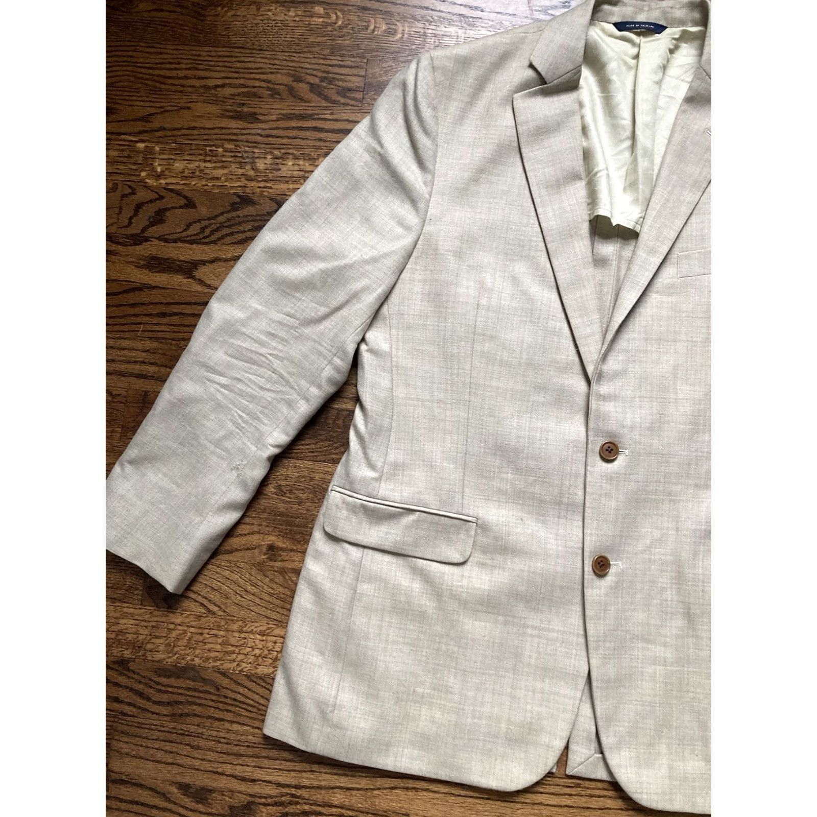 Brooks Brothers Brooks Brothers Blazer Mens Size 43L Tan Wool Jacket 2 Button Fitzgerald 1818 Size 46R - 2 Thumbnail