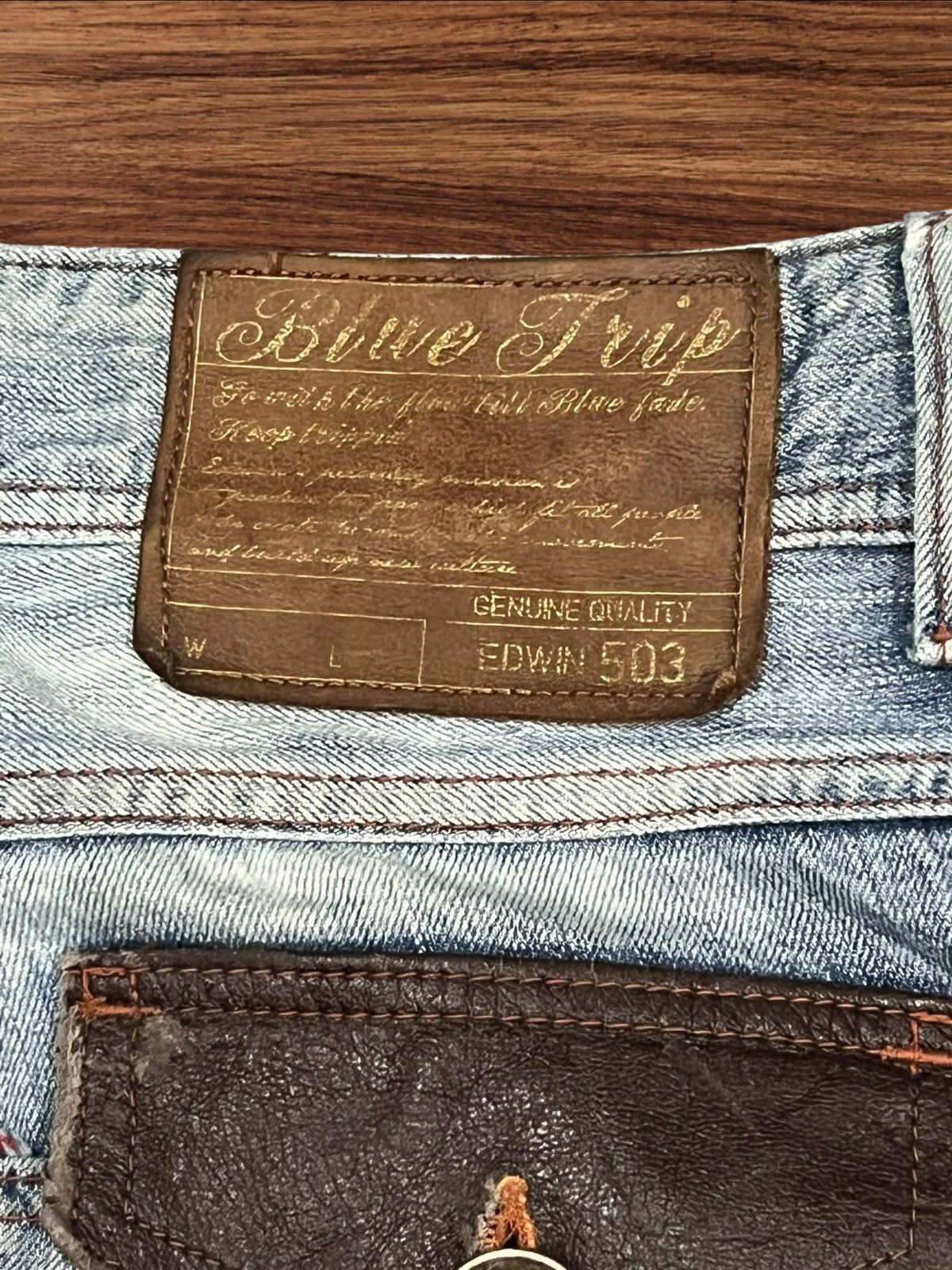 Edwin Vintage Japanese Brand Edwin Blue Way Distressed Loose Jeans Size US 32 / EU 48 - 7 Thumbnail