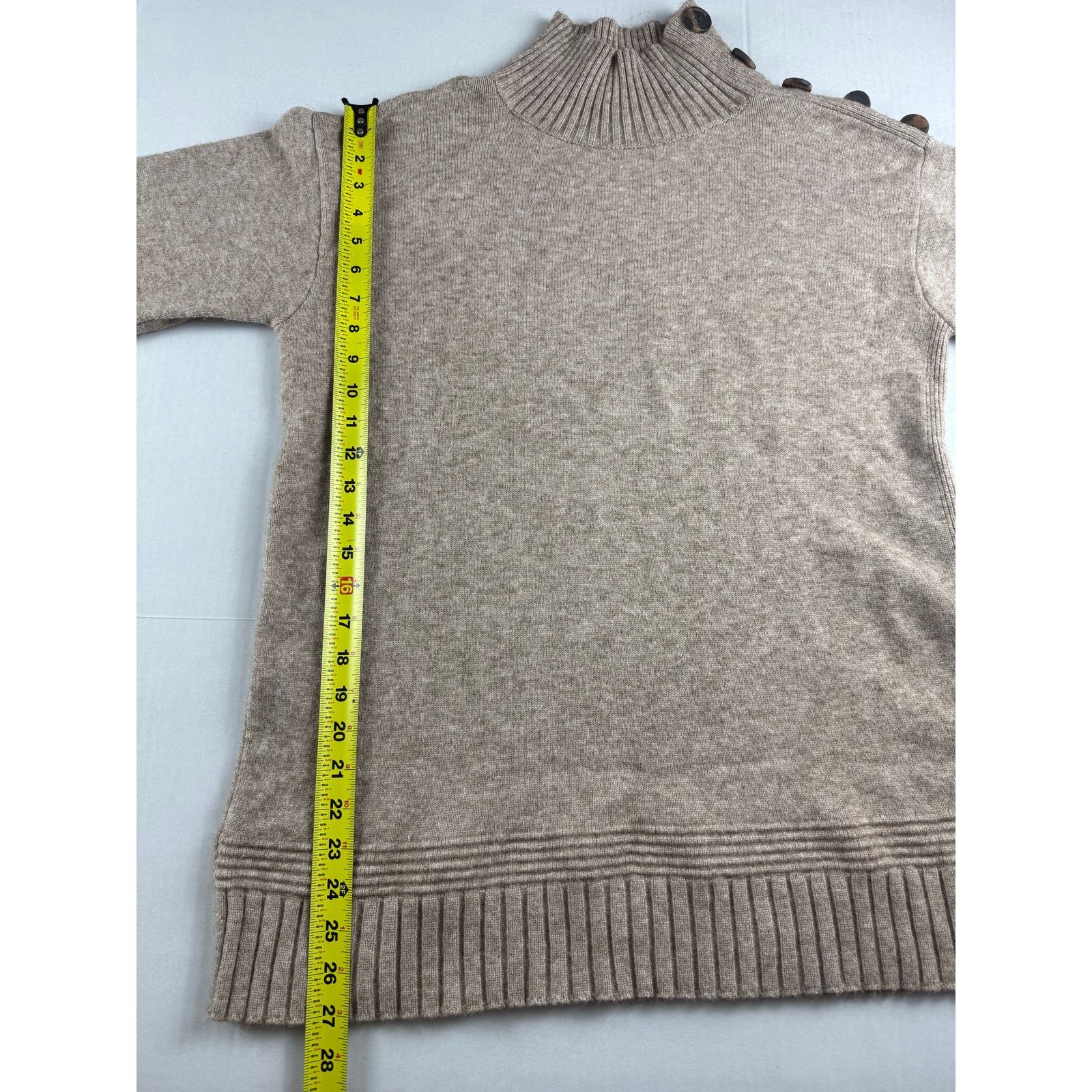Anthropologie Anthropologie Oatmeal Mock Neck Margarita Tunic Sweater S Size S / US 4 / IT 40 - 7 Thumbnail