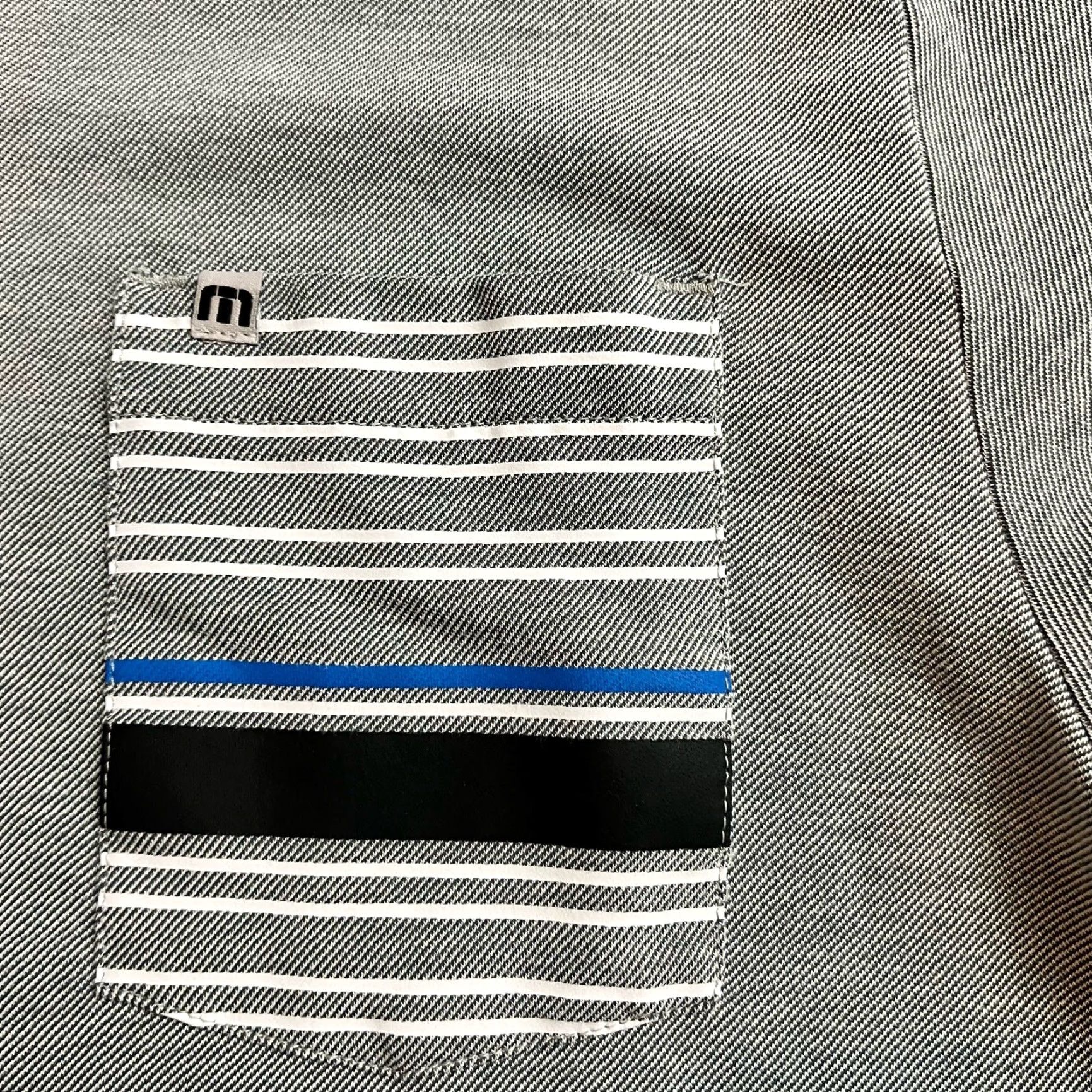 TravisMathew Travis Mathew Polo Shirt Mens Medium Stripe Pocket Pima Gray Size US M / EU 48-50 / 2 - 3 Thumbnail