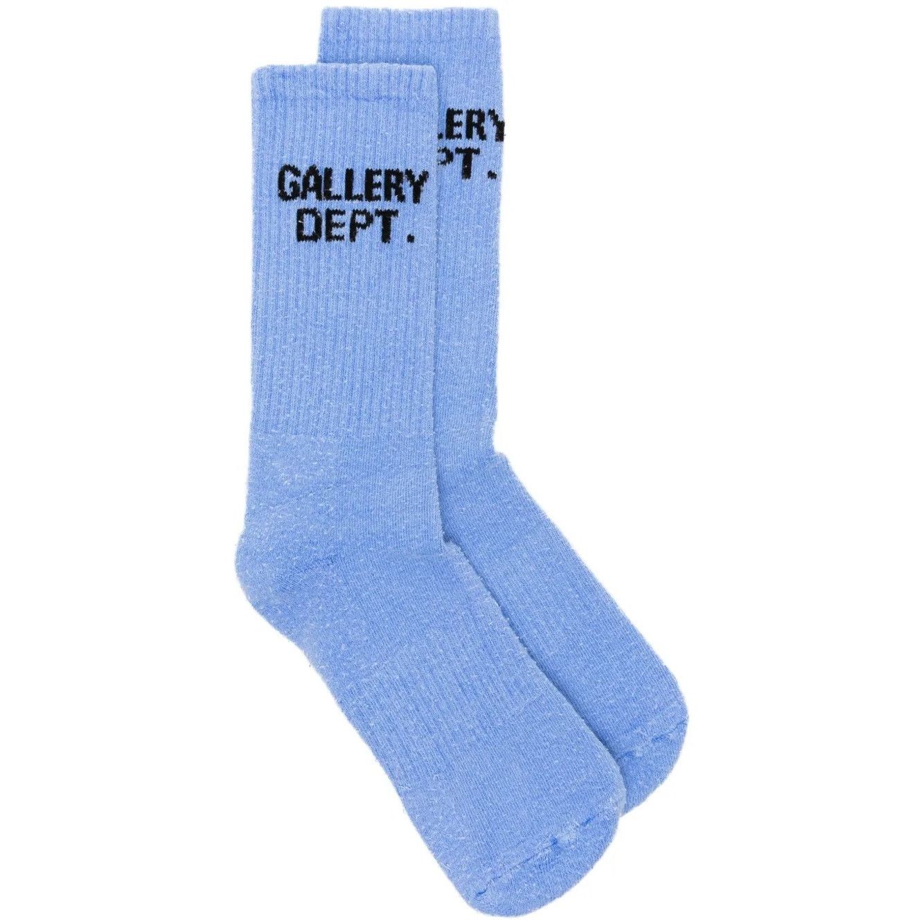Gallery Dept. Gallery Dept. Flo Blue Clean Logo Intarsia Knit Socks Size ONE SIZE - 1 Thumbnail