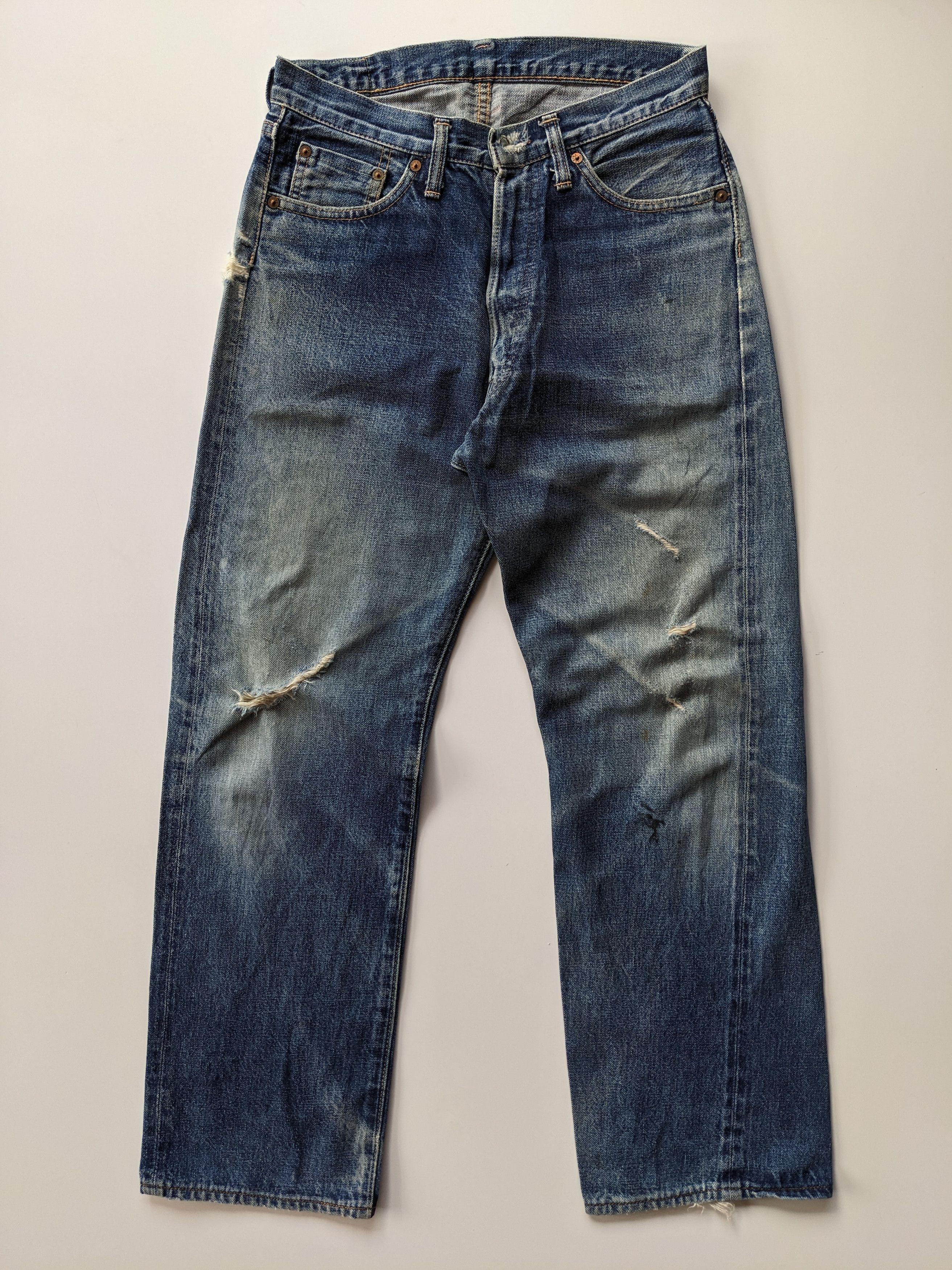 Denime Vintage DENIME distressed selvedge jeans Size US 29 - 2 Thumbnail