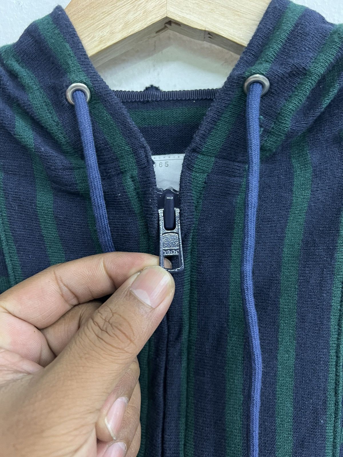 Sacai SACAI HALFZIP STRIPED HOODIE Size US M / EU 48-50 / 2 - 5 Thumbnail