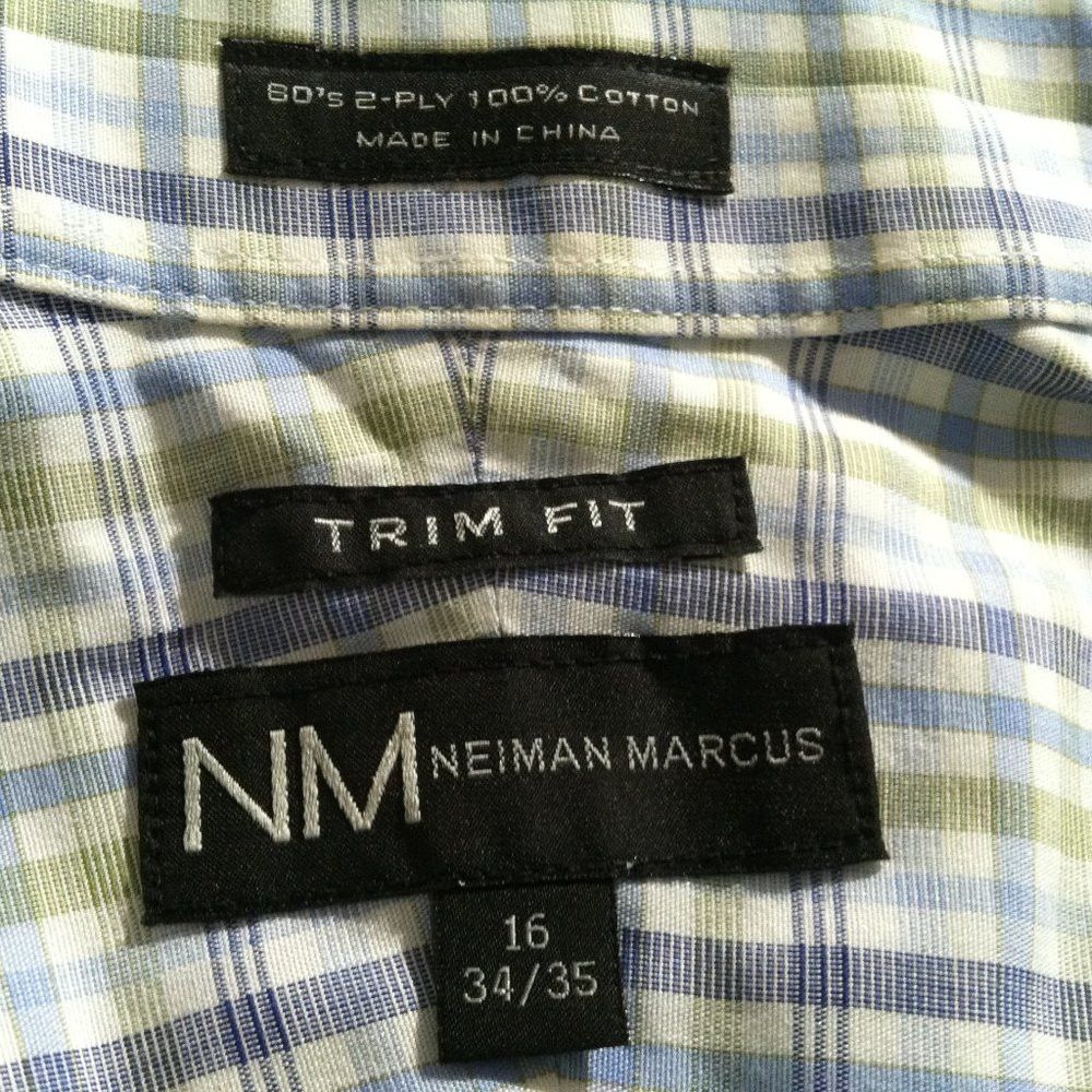 Neiman Marcus NEIMAN MARCUS MENS COTTON DRESS SHIRT SIZE: 16/34-35 Size US L / EU 52-54 / 3 - 5 Thumbnail