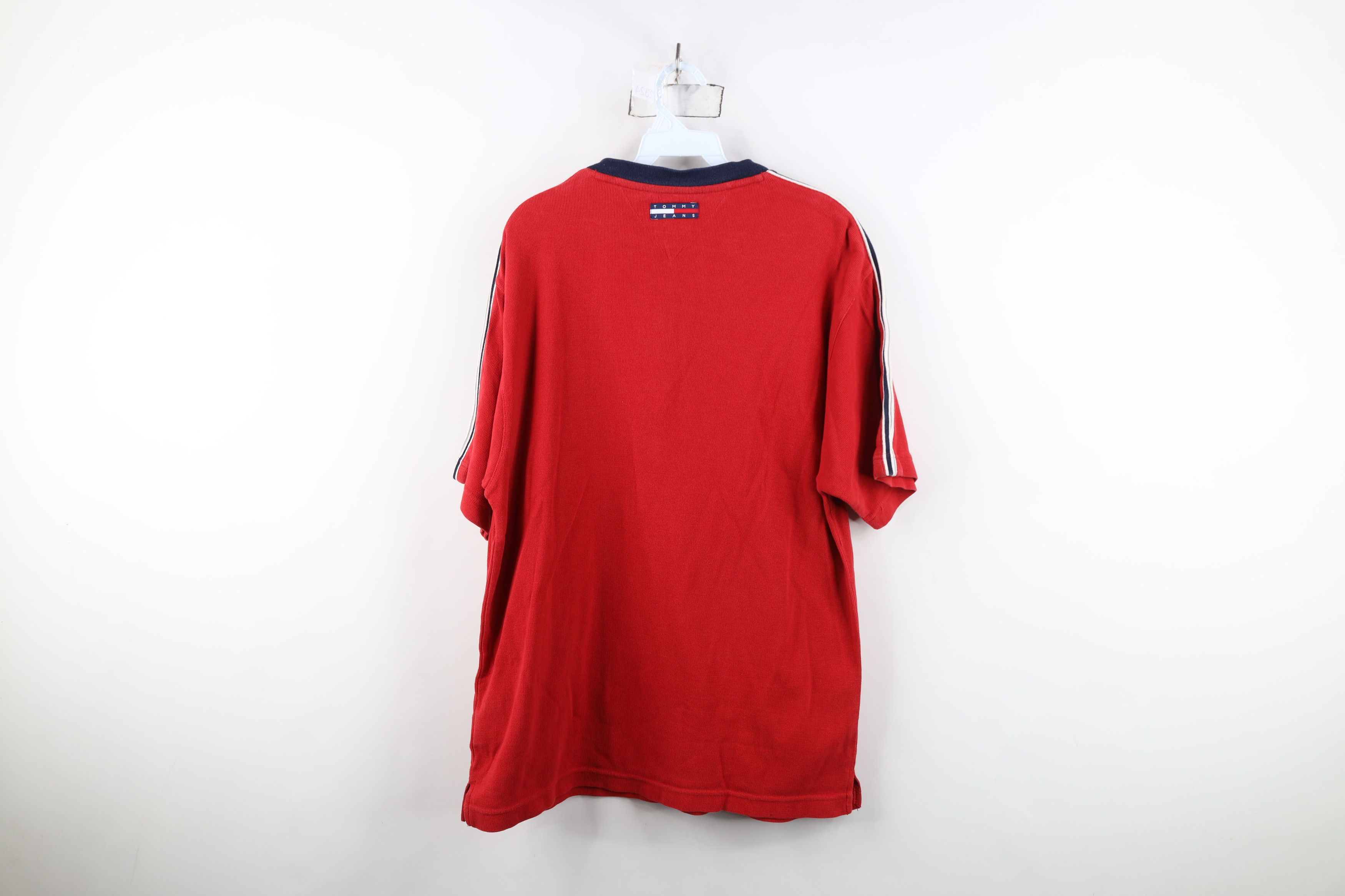 Tommy Hilfiger Vintage 90s Tommy Hilfiger Waffle Knit Half Zip T-Shirt Size US L / EU 52-54 / 3 - 11 Thumbnail