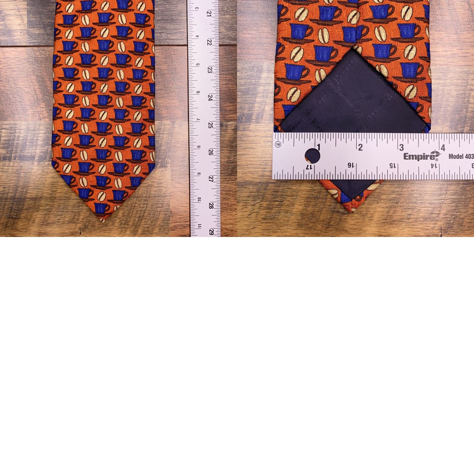 Ermenegildo Zegna VINTAGE Ermenegildo Zegna Tie Silk Orange Italy Geometric Logo Men Classic 57"-60" One Size Orange Silk Tie Designer Size ONE SIZE - 8 Thumbnail
