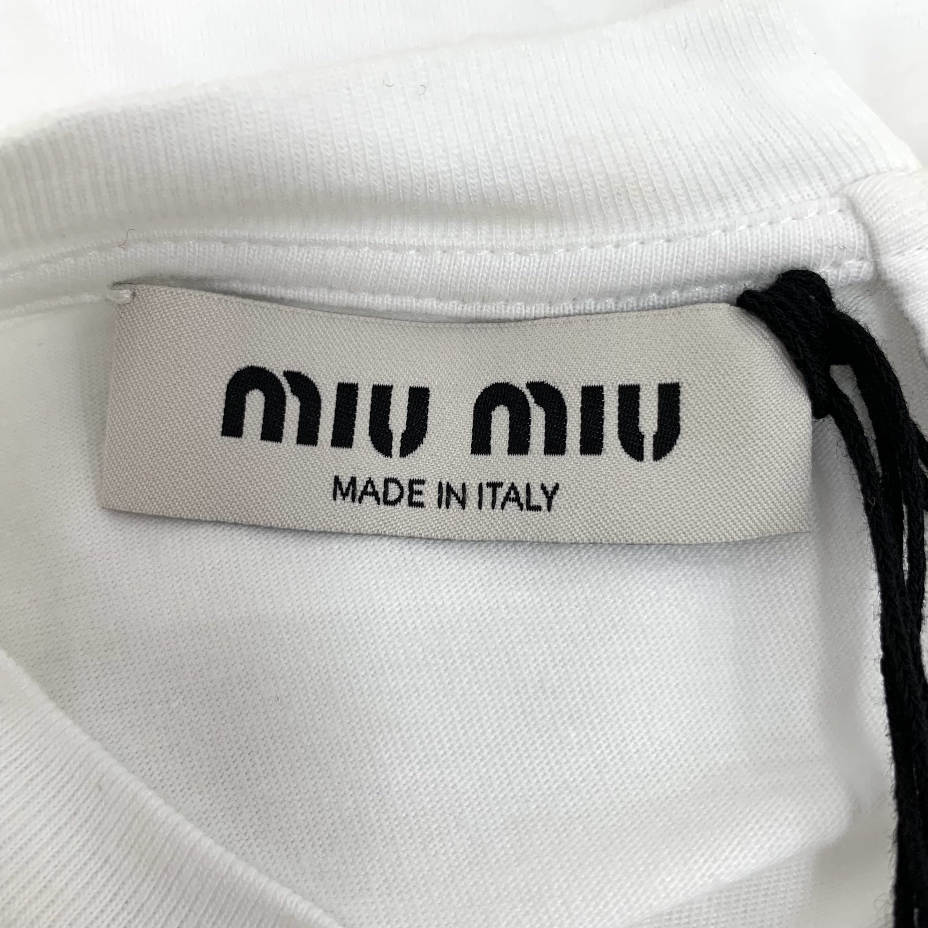 Miu Miu Fendi Colorblock Logo Jacquard Knit Short Sleeve Sweater M Size S / US 4 / IT 40 - 2 Thumbnail