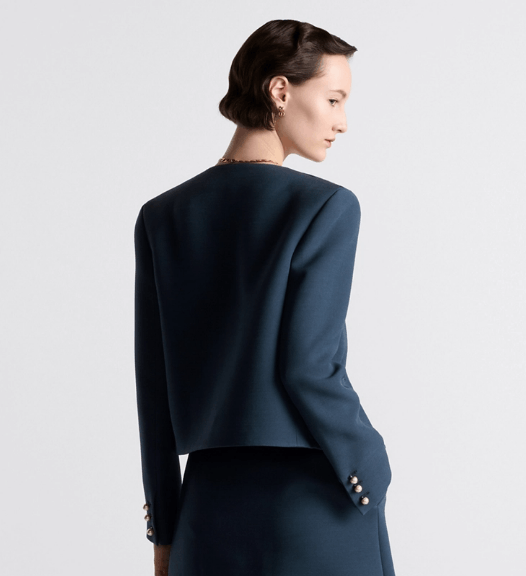 Dior o1w1db10925 421V54 Cropped Jacket in Blue Size S / US 4 / IT 40 - 5 Thumbnail