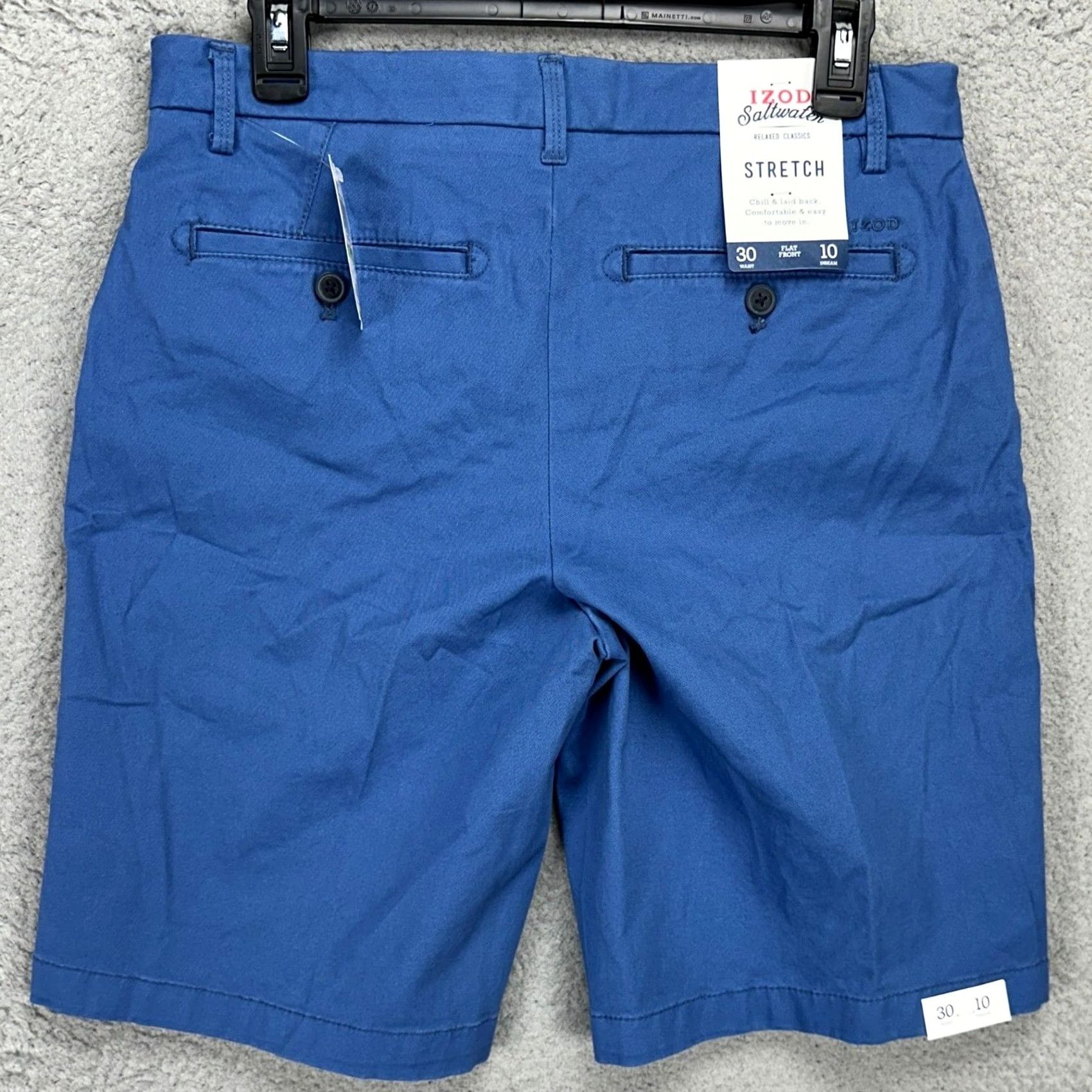 Izod VINTAGE? Izod Saltwater Mens Chino Golf Shorts 30 Blue Performance Stretch Flat Front NEW Size US 30 / EU 46 - 2 Thumbnail