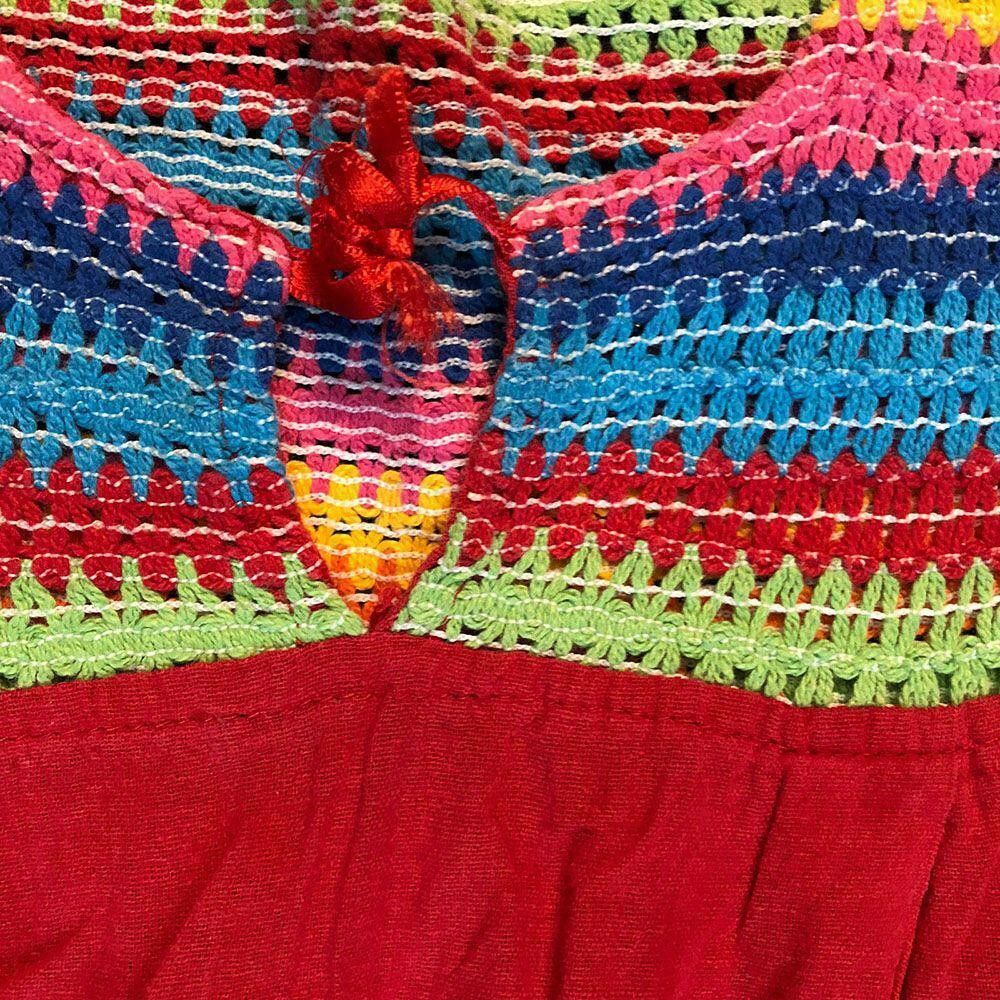 Designer Pre Owned Red Hand Made Blouse L Size L / US 10 / IT 46 - 4 Thumbnail