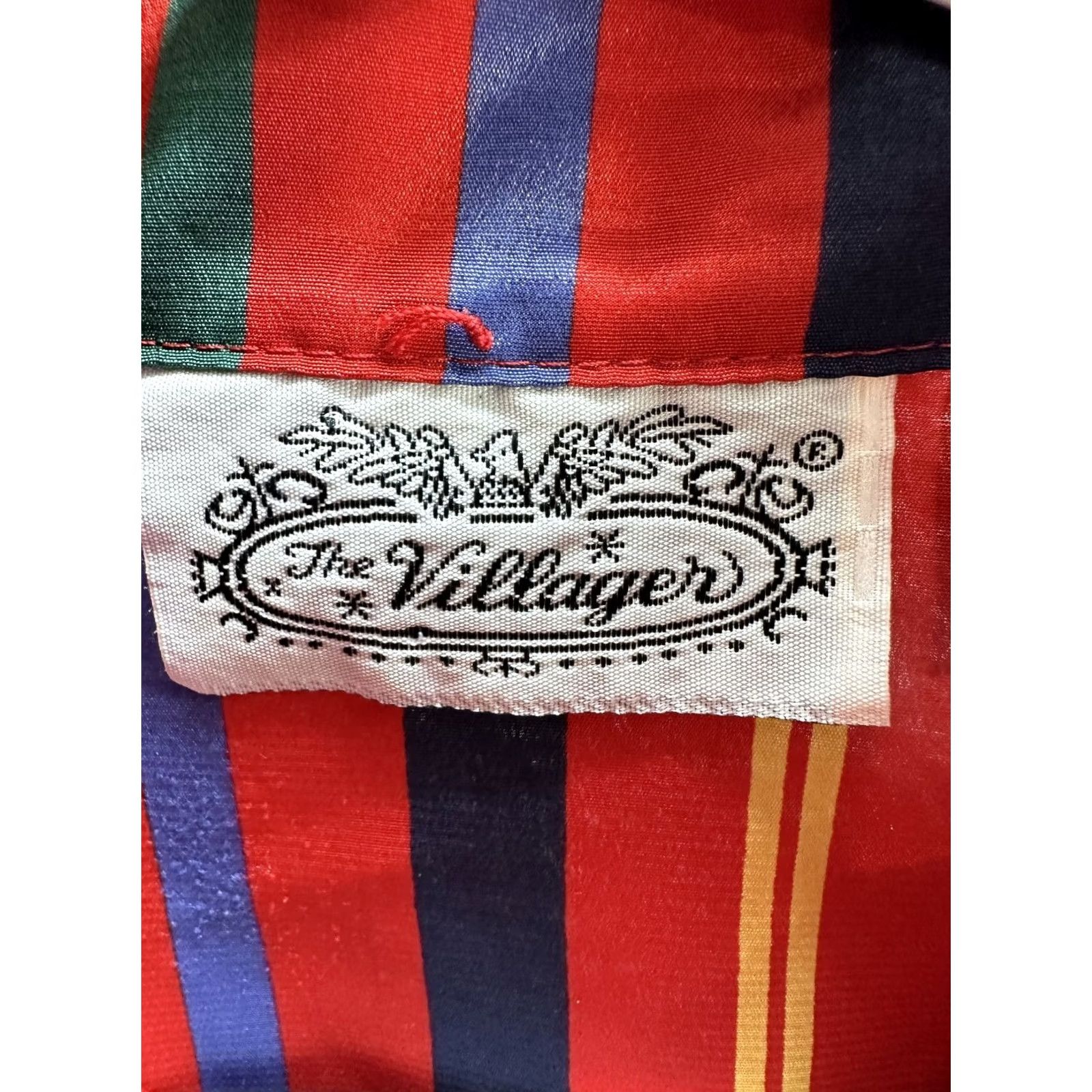 Vintage Vintage The Villager Red Striped Shirt Blouse Mock Neck Puff Sleeve Sz 6 Womens Size M / US 6-8 / IT 42-44 - 3 Thumbnail