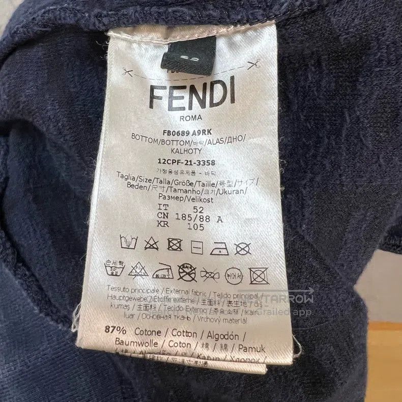 Fendi Fendi Navy Blue Double F Monogrammed Terry Short Pants Size US 36 / EU 52 - 4 Thumbnail