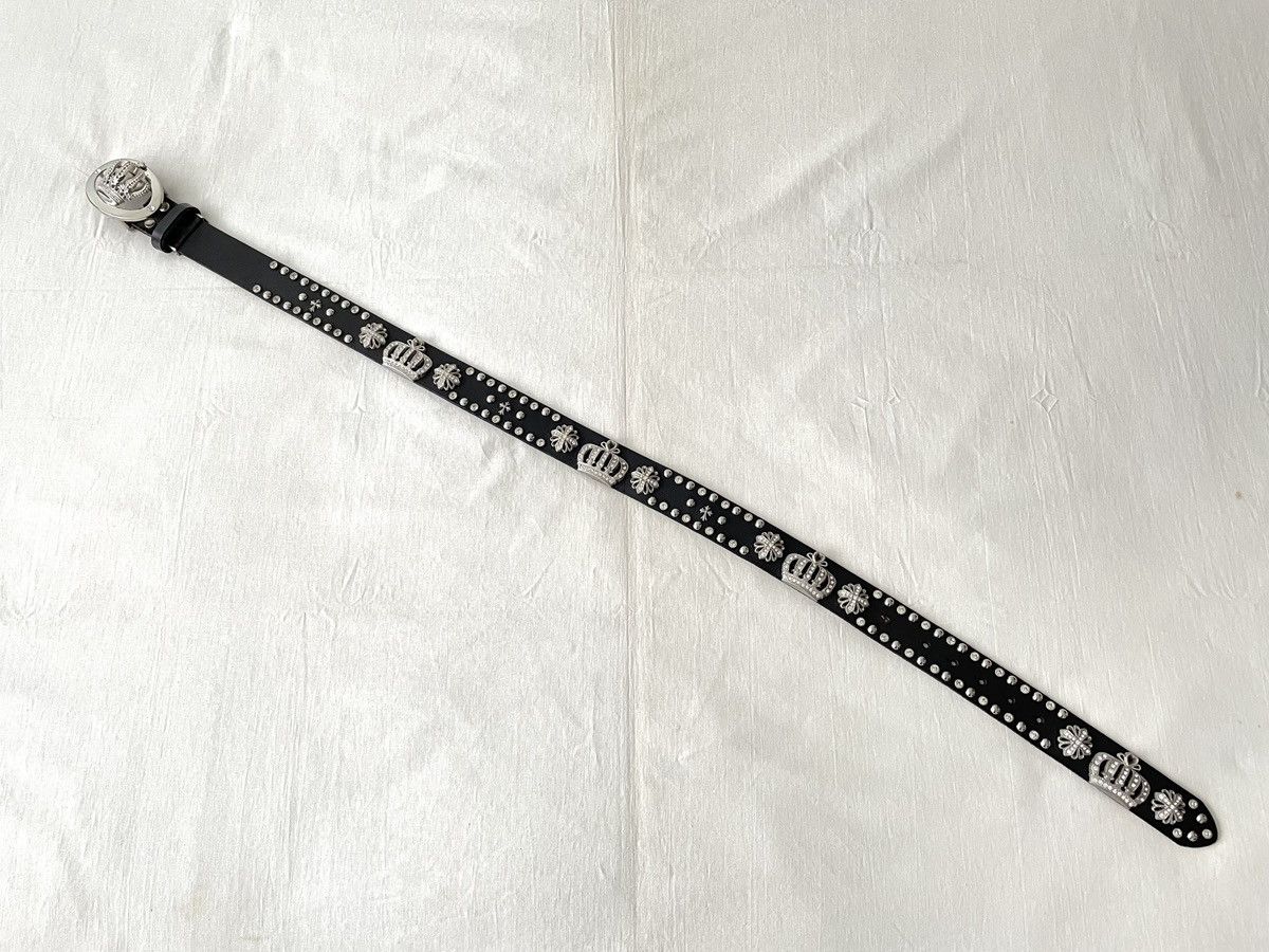 B.B. Simon Crown Buckle Studded Leather Belt Size ONE SIZE - 8 Thumbnail