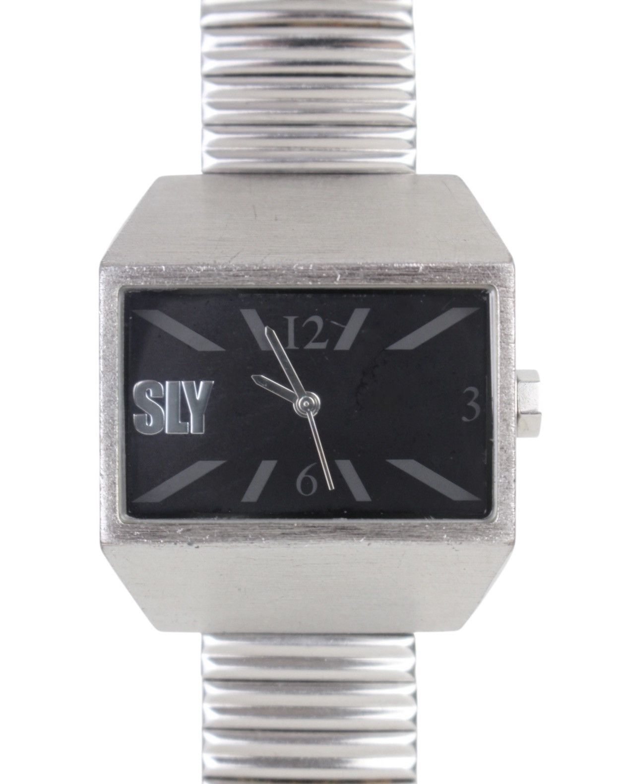 Hysteric Glamour 2000S SLY JAPAN SQUARE FACE SILVER TONE WATCH STRETCH BAND Size ONE SIZE - 2 Thumbnail