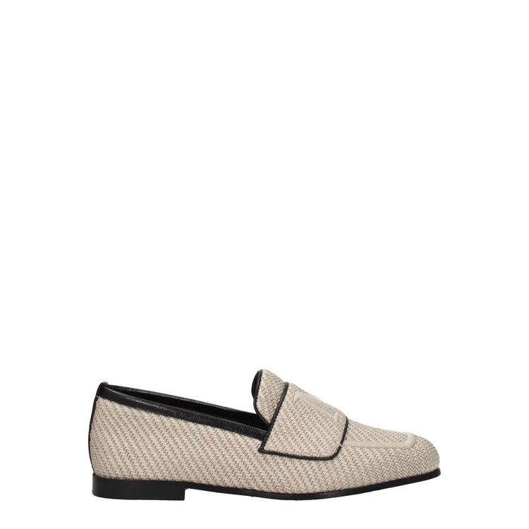 ob1o1e1124 Fabric Loafers in Beige