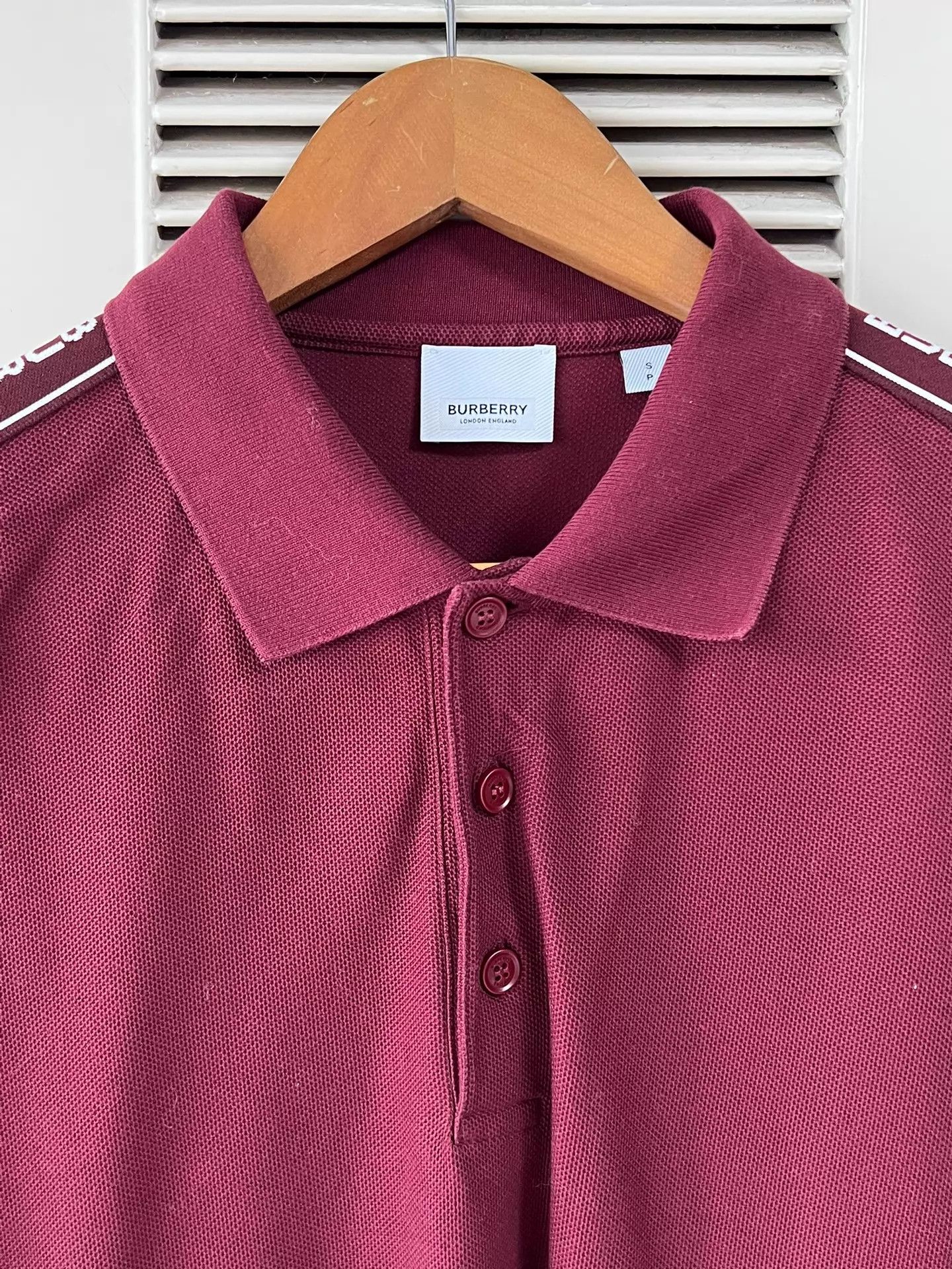 Burberry BURBERRY Burgundy Men's Polo Shirt S - TB Logo, Short Sleeve Size US S / EU 44-46 / 1 - 3 Thumbnail