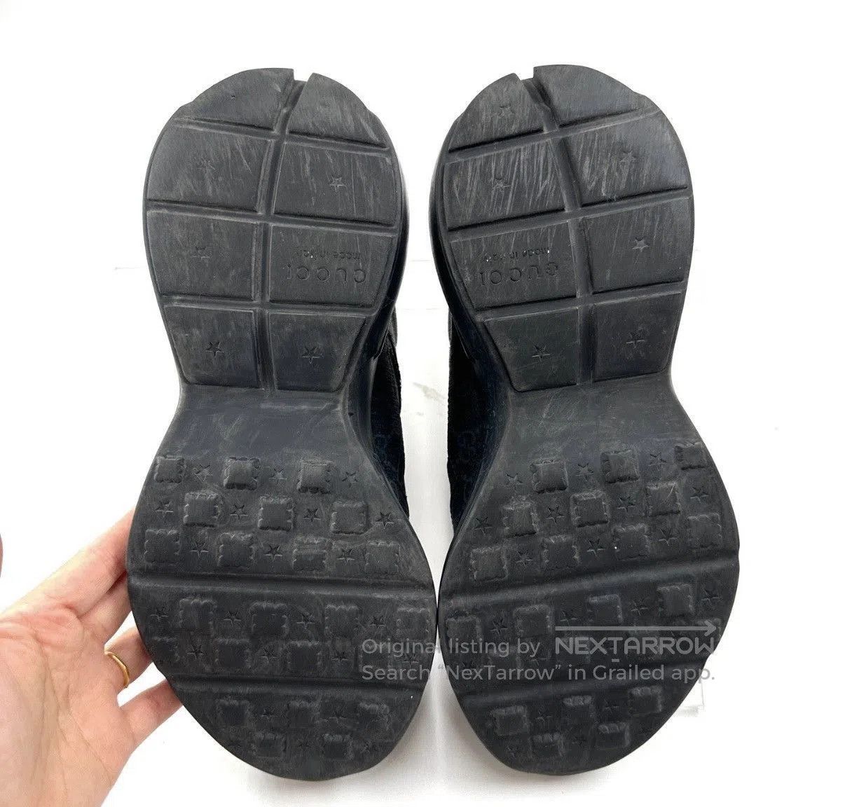 Gucci Black Low-Top Sneakers with Pattern. Size US 8.5 / EU 41-42 - 5 Thumbnail