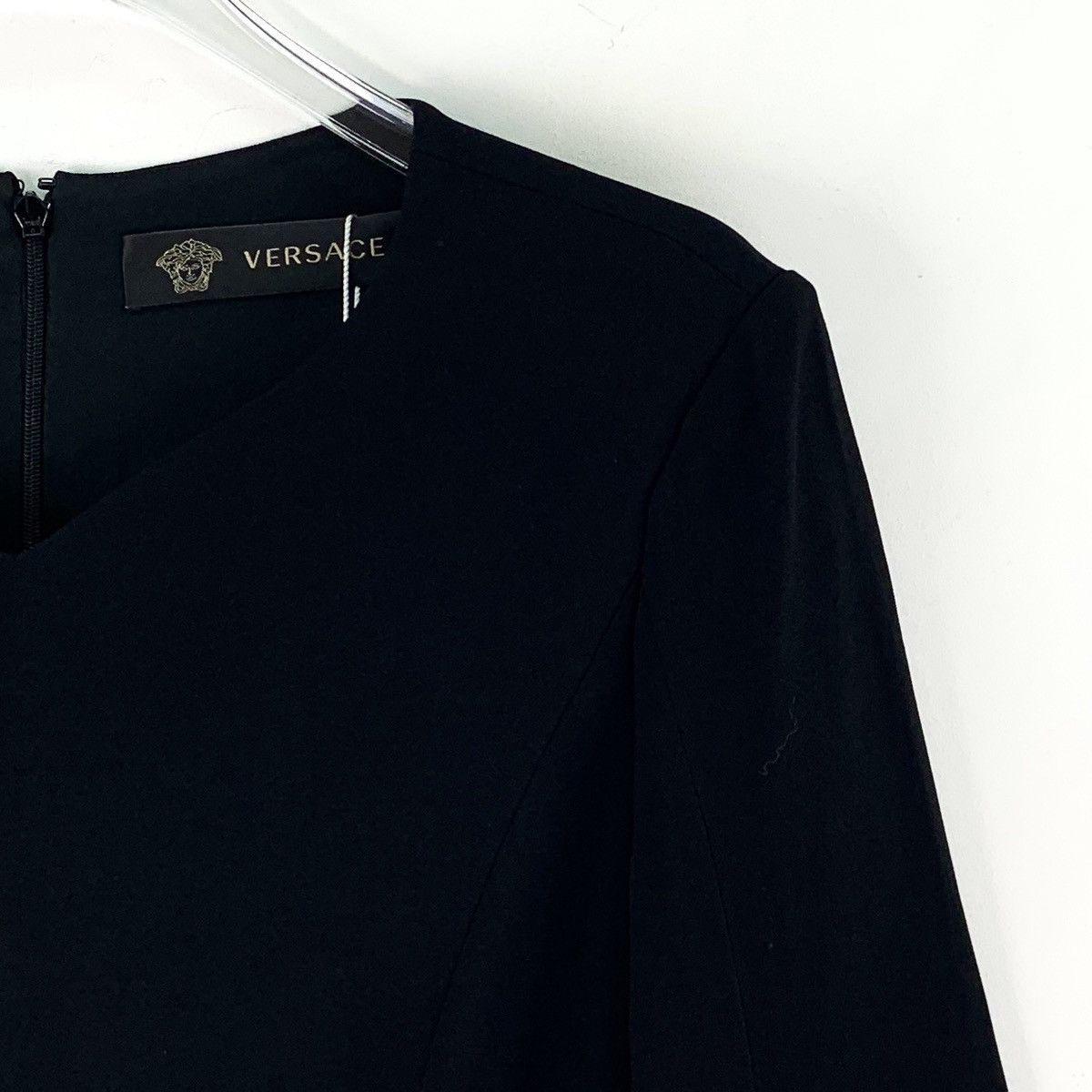 Versace Versace Black Studded V-neck Five-sleeve Dress K26WX Size S / US 4 / IT 40 - 3 Thumbnail