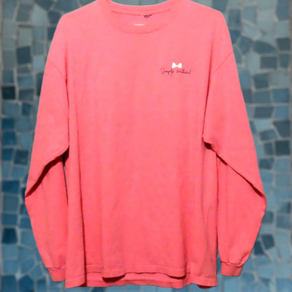 Vintage Simply Southern “I Like Big Mutts & I Can Not Lie" Long Sleeve Tshirt Womens Shirt Pink Regular Fit Logo Crew Neck 100% Cotton Size L / US 10 / IT 46 - 1 Thumbnail