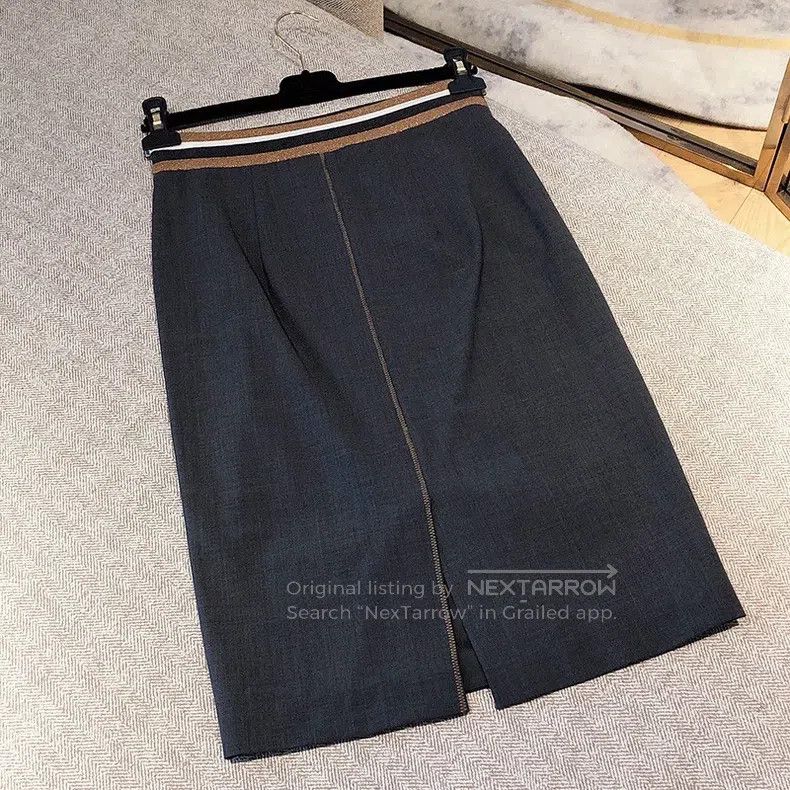 Brunello Cucinelli Brunello Cucinelli Dark Gray Side-Slit Skirt Size 25" / US 0 / IT 36 - 2 Thumbnail