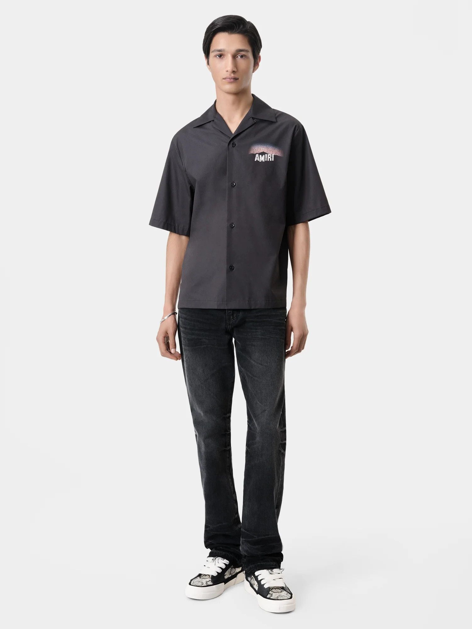 Amiri o1orln1025 Hollywood Lights Camp Shirt in Black Size US L / EU 52-54 / 3 - 2 Thumbnail