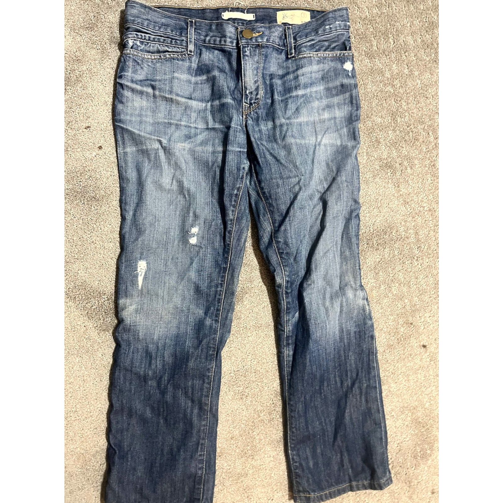 Gap VINTAGE Gap Jeans 1969 Womens 27/4 Cropped Inseam 26” Stretch Limited Edition USA Dark Blue Slim Retro USA Womens Gap 1969 jeans Size 27" / US 4 / IT 40 - 3 Thumbnail