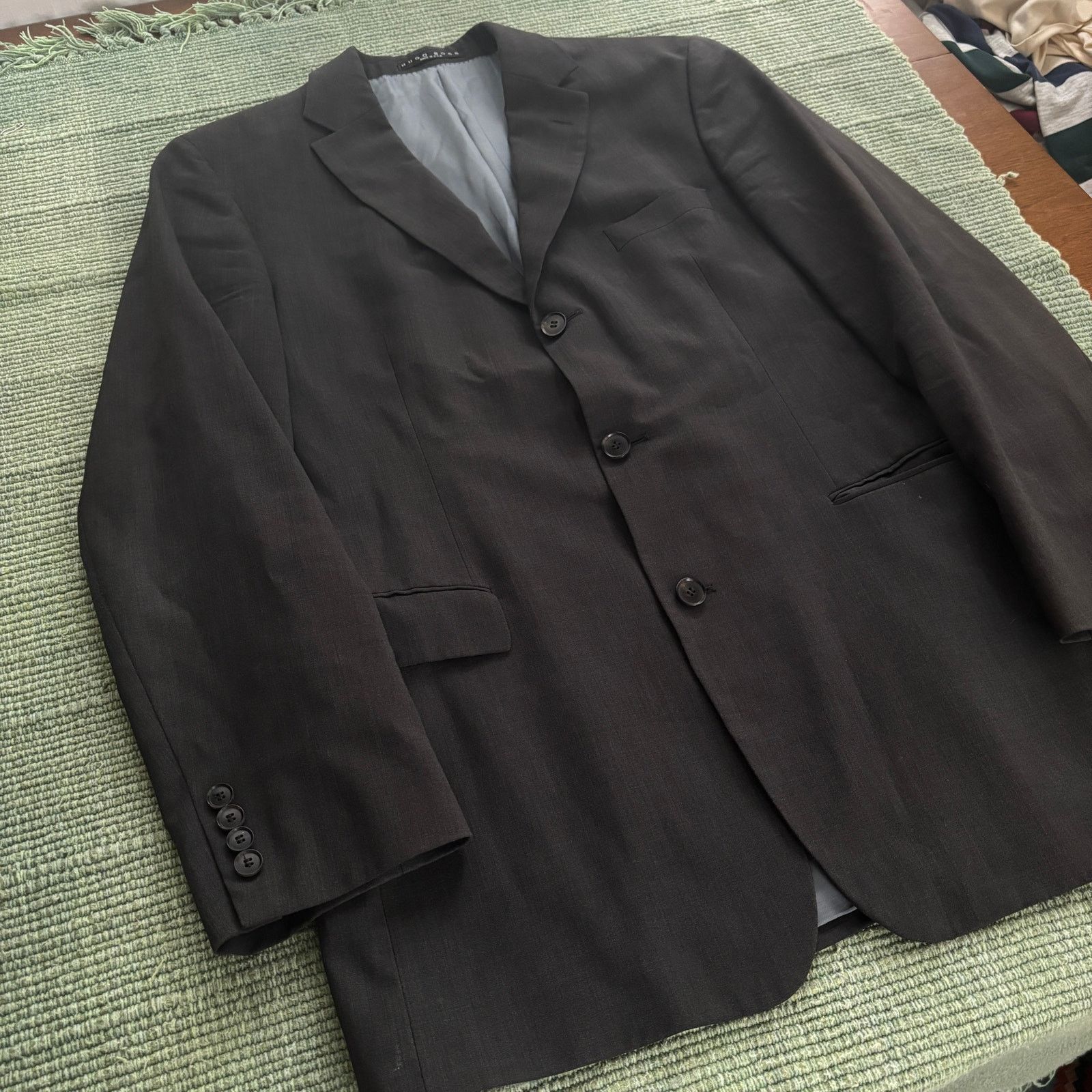 Hugo Boss Hugo Boss Black 3 Button Suit Jacket Blazer Sz 46R/L Size 46R - 5 Thumbnail