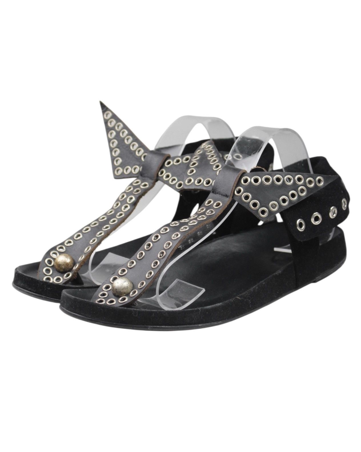 If Six Was Nine 2000S JAPANESE MADE GROMMET BOW STRAP SANDALS Size US 7 / IT 37 - 2 Thumbnail