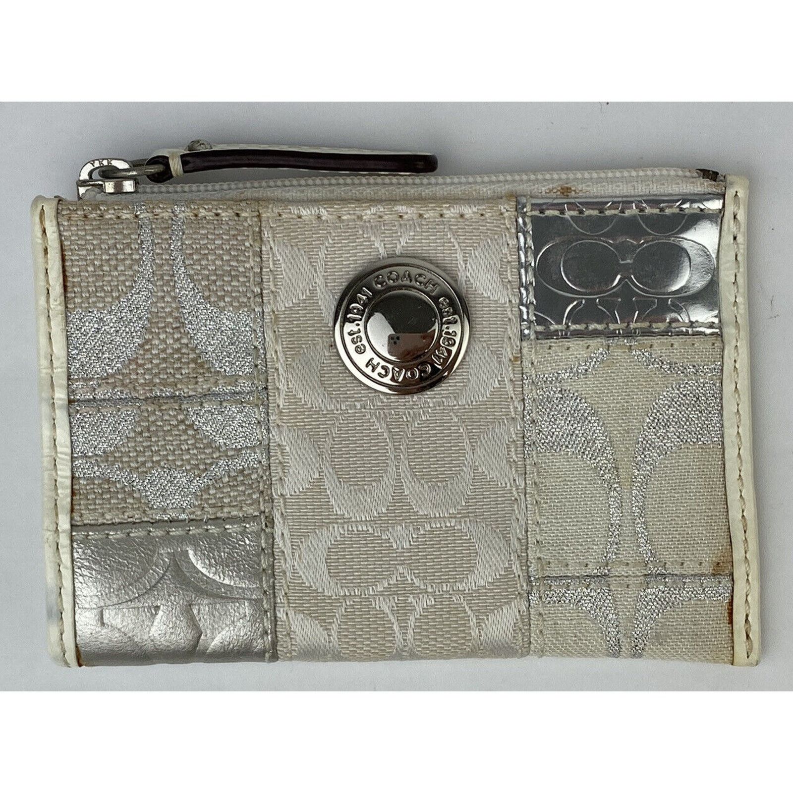 Coach Coach Patchwork Canvas Small Zip Coin Purse Pouch Keychain Size ONE SIZE - 2 Thumbnail