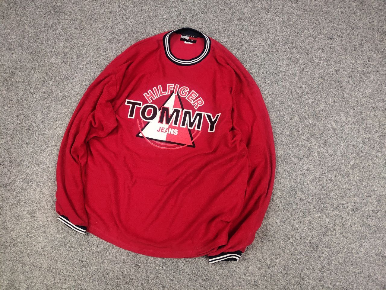 Tommy Hilfiger × Vintage Vintage Tommy Hilfiger Jeans USA Made Oversized Long Sleeve Size US XL / EU 56 / 4 - 3 Thumbnail
