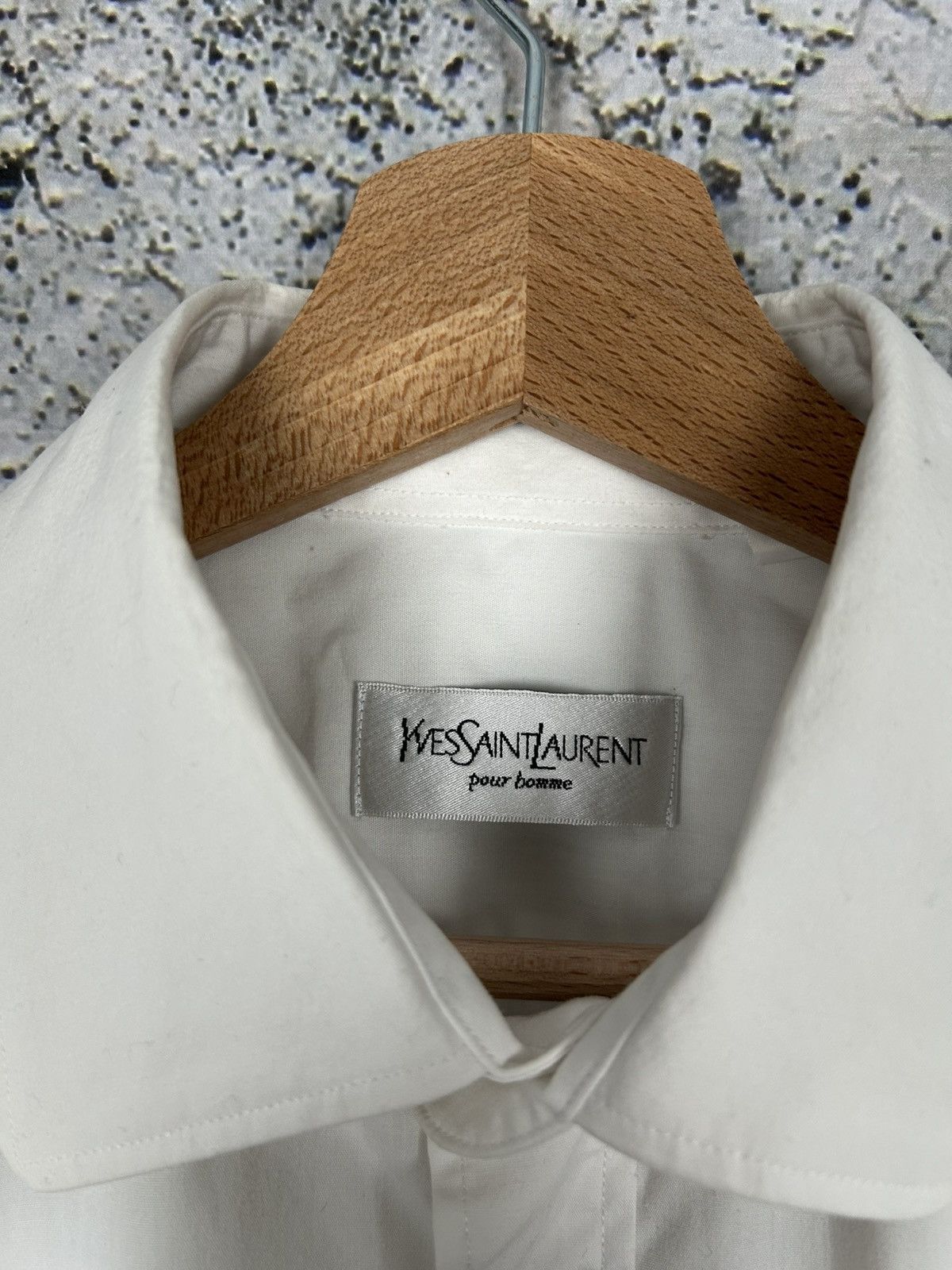Yves Saint Laurent Vintage Yves Saint Laurent Pour Homme White Designer Shirt Size US L / EU 52-54 / 3 - 6 Thumbnail